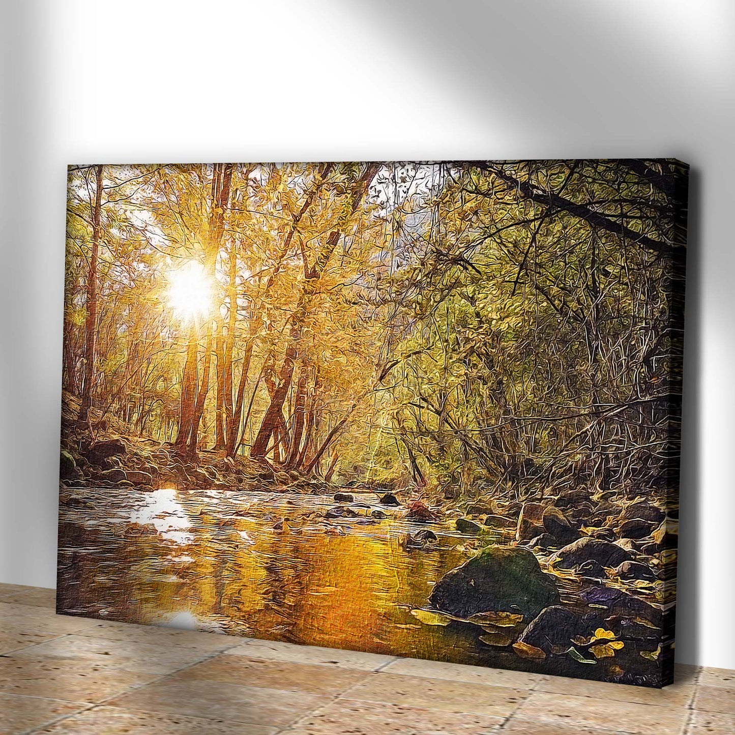 Sunlit River Woods Wall Art Style 1 - Image by Tailored Canvases