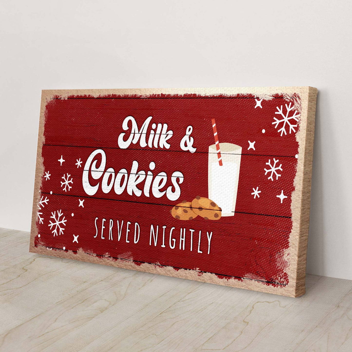 Milk And Cookies Served Nightly Sign Style 2 - Image by Tailored Canvases