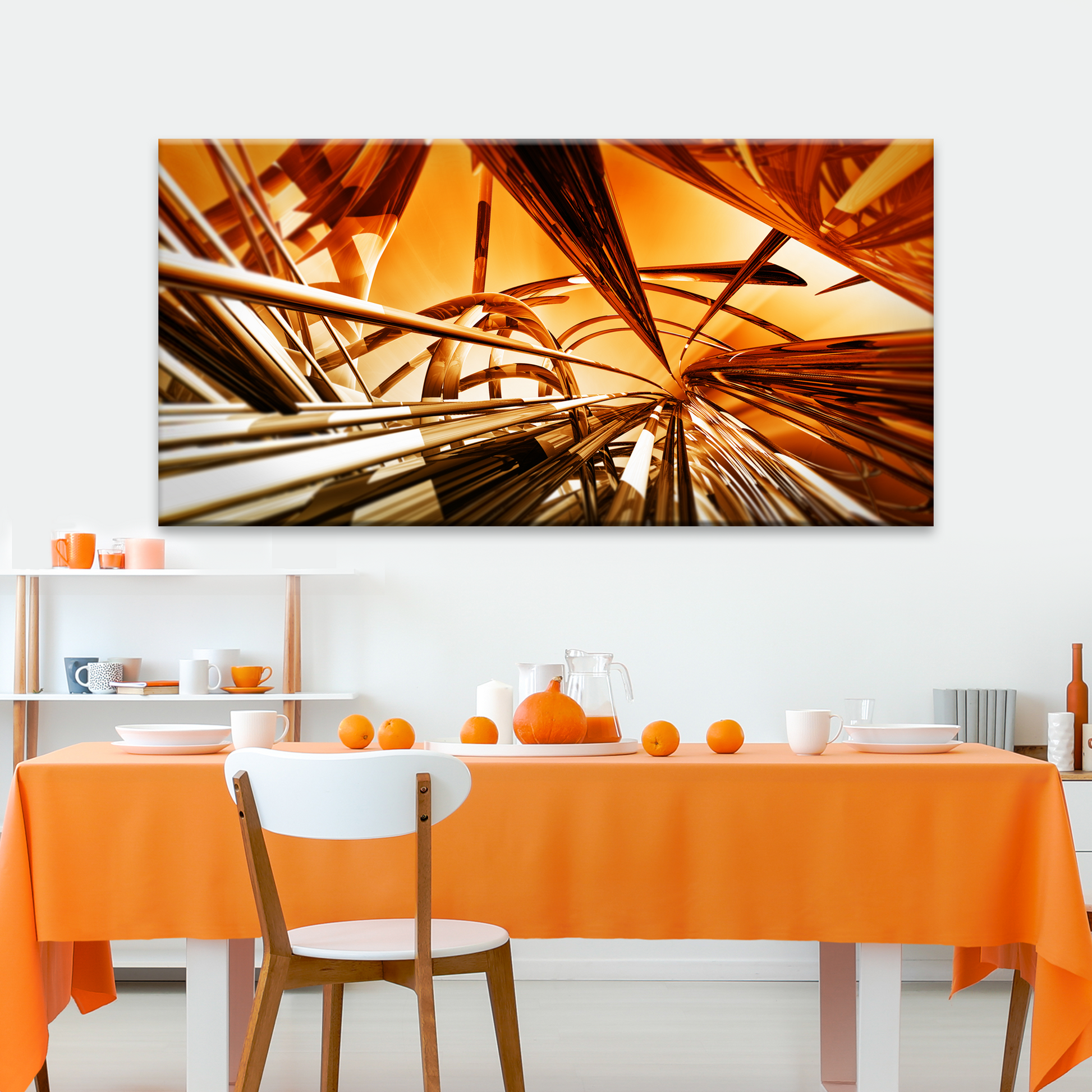 3D Gold Metallic Lines - Image by Tailored Canvases