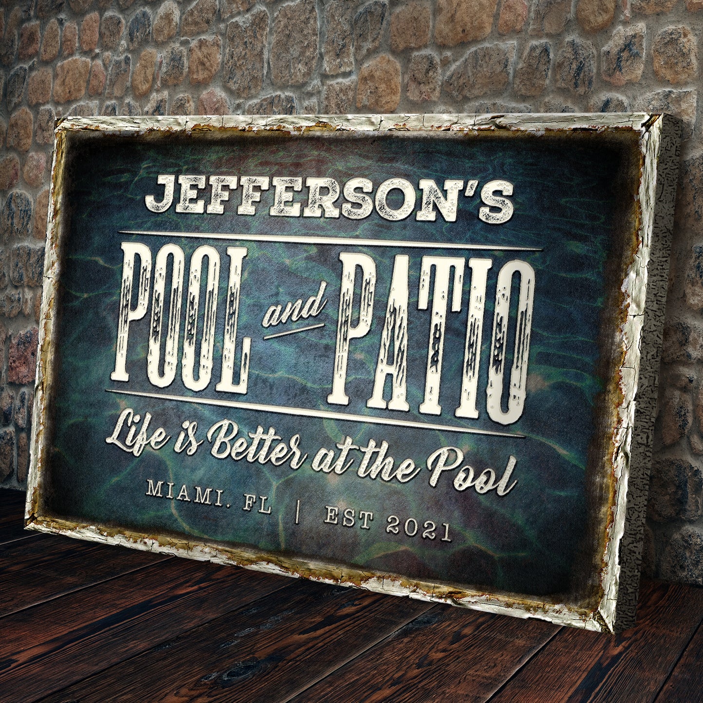 Pool And Patio Sign | Customizable Canvas Style 1 - Image by Tailored Canvases