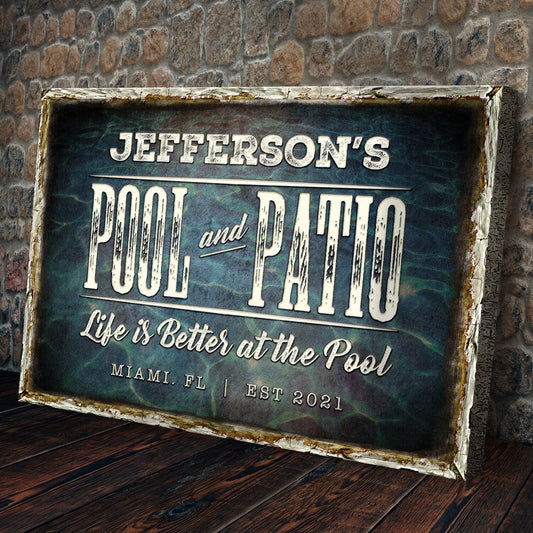 Pool And Patio Sign | Customizable Canvas - Image by Tailored Canvases