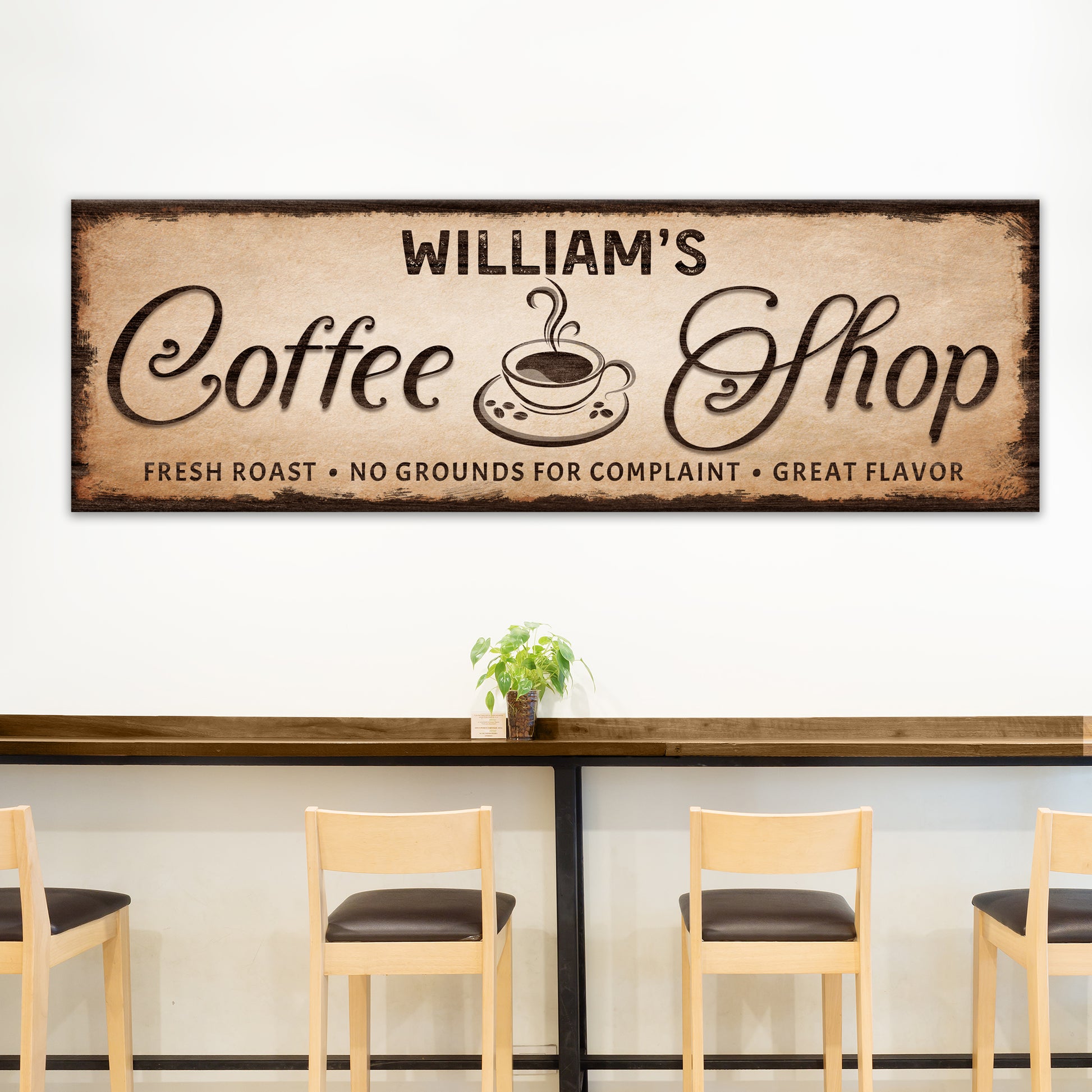 Custom Coffee Shop Sign III | Customizable Canvas Style 1 - Image by Tailored Canvases