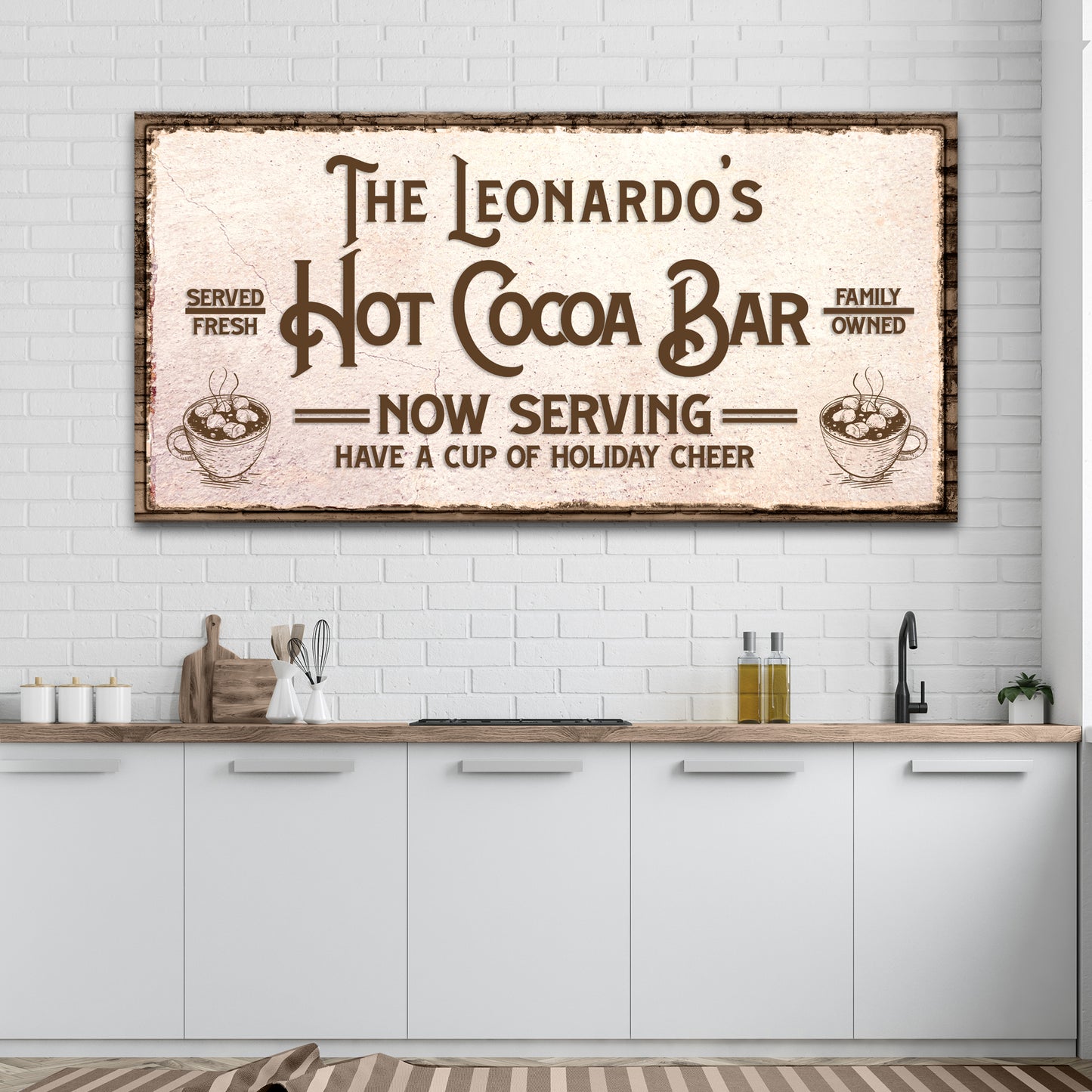 Have A Cup Of Holiday Cheer Hot Cocoa Bar Sign Style 1 - Image by Tailored Canvases