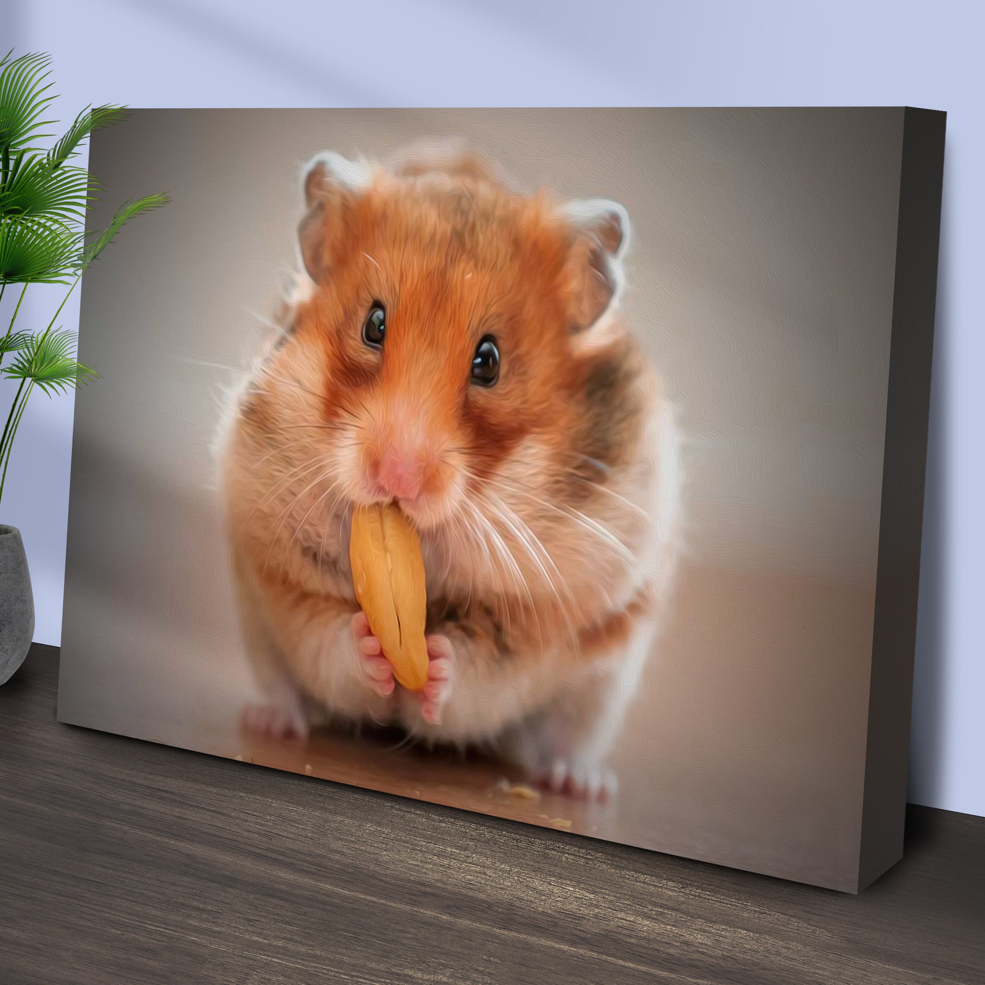 Cutest Hamster Eating Nut Canvas Wall Art Style 1 - Image by Tailored Canvases