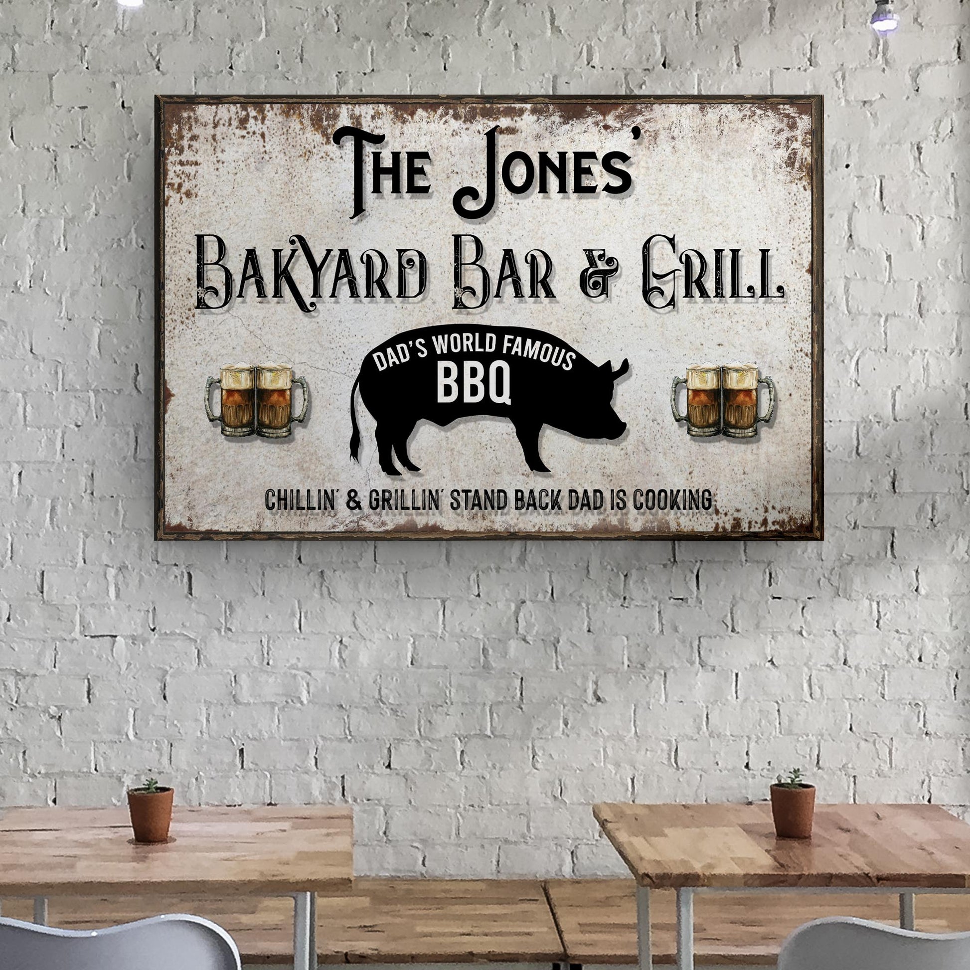 Backyard Bar & Grill Sign VI | Customizable Canvas Style 2 - Image by Tailored Canvases