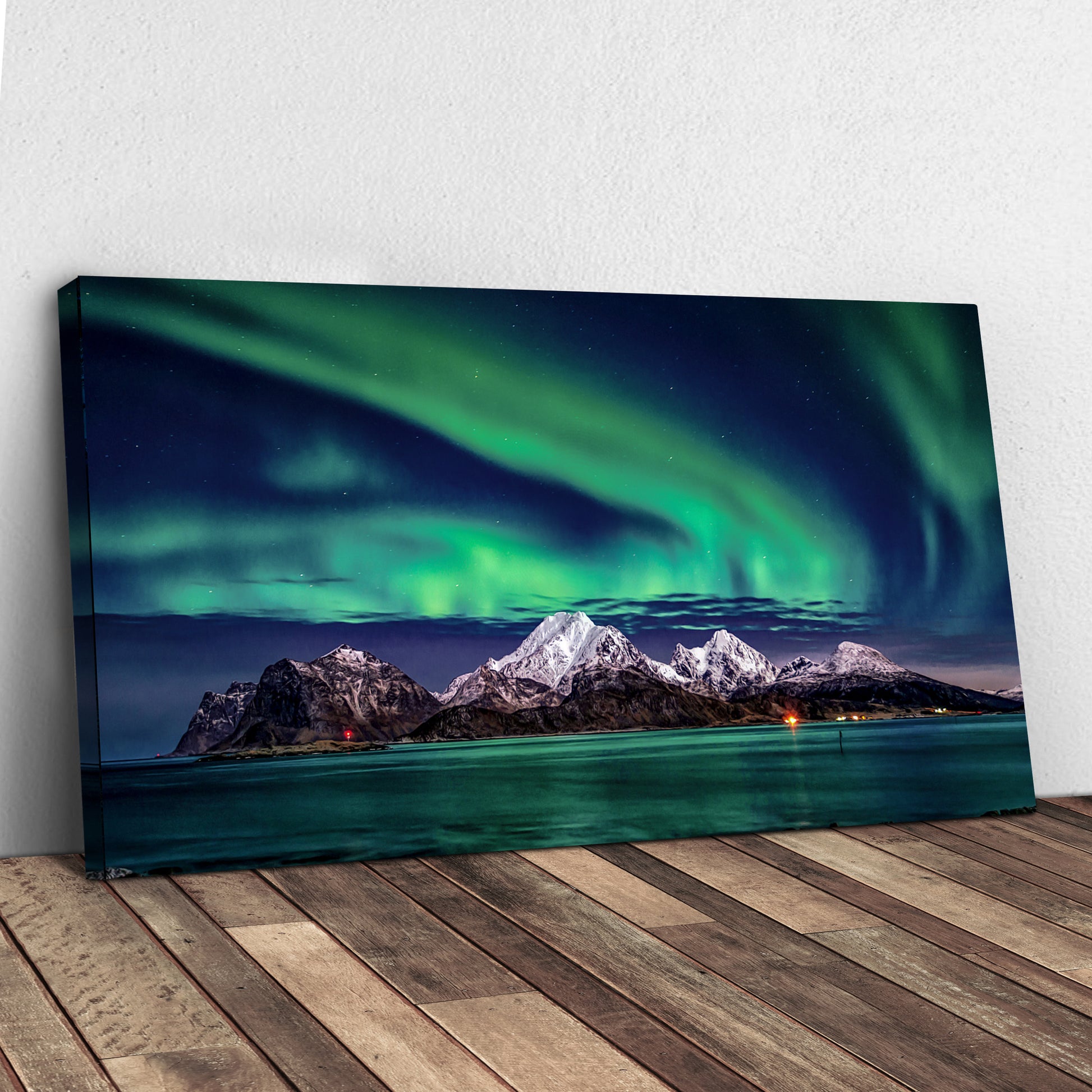 Lake And Northern Lights Canvas Wall Art Style 1 - Image by Tailored Canvases