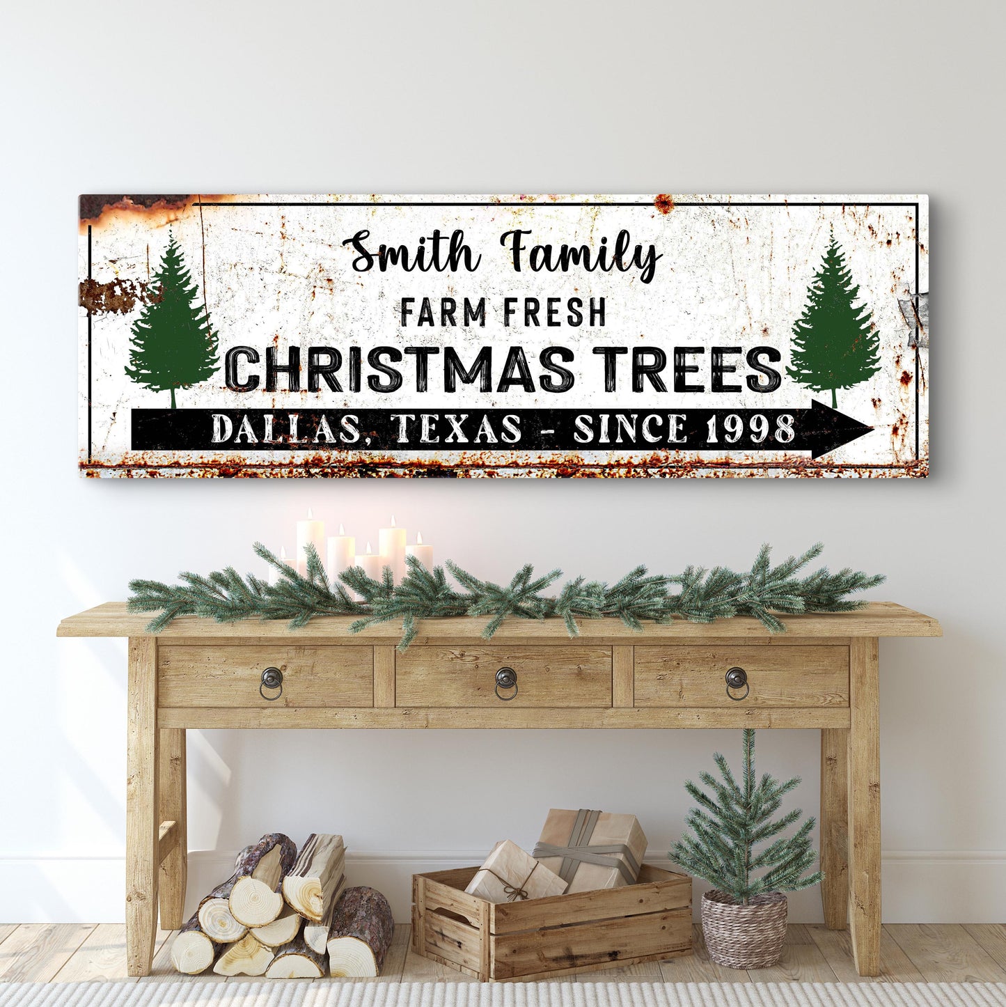 Family Christmas Trees Sign - Image by Tailored Canvases