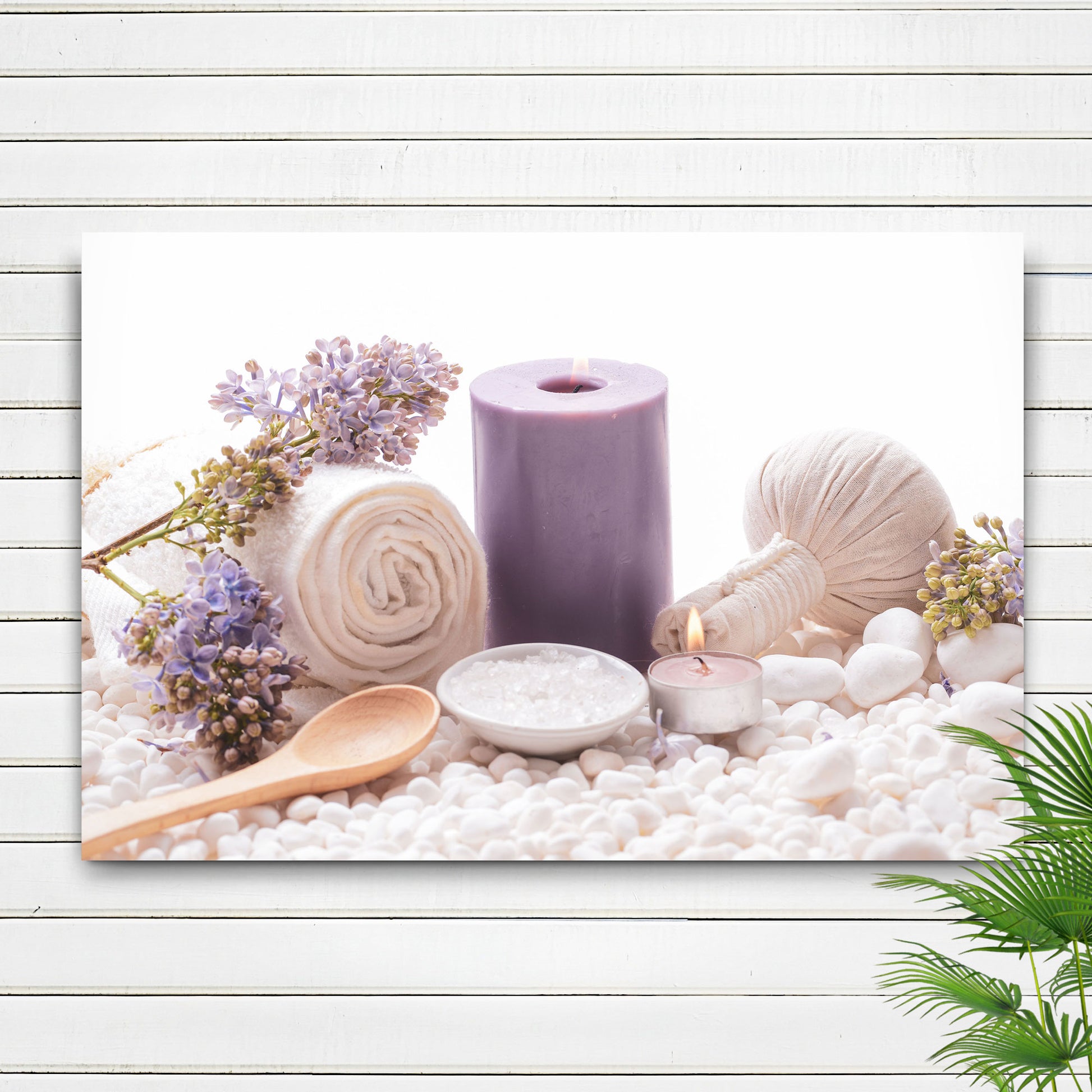 Flowers Lilac Spa Canvas Wall Art Style 1 - Image by Tailored Canvases