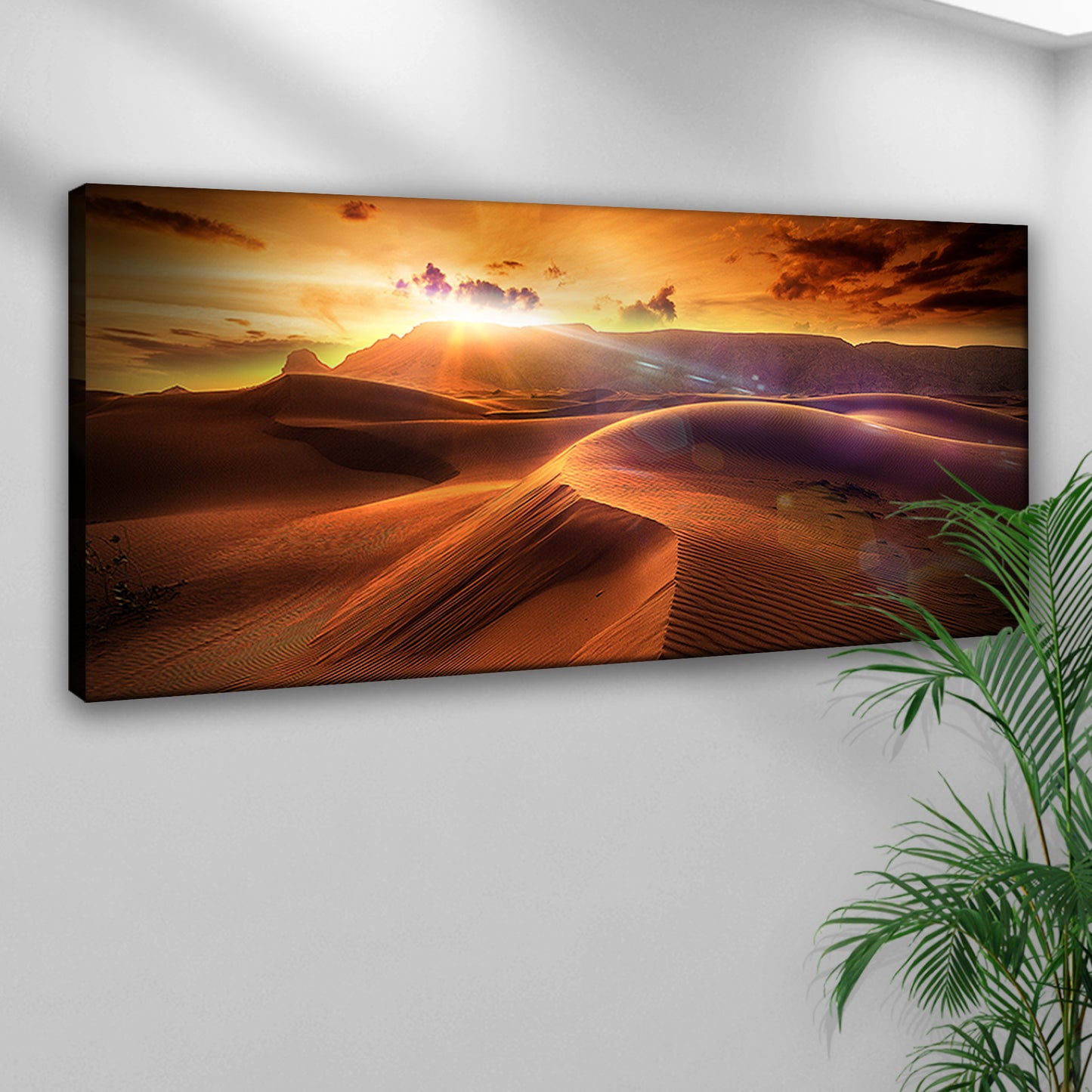 Sunset Over Desert Sand Canvas Wall Art Style 2 - Image by Tailored Canvases