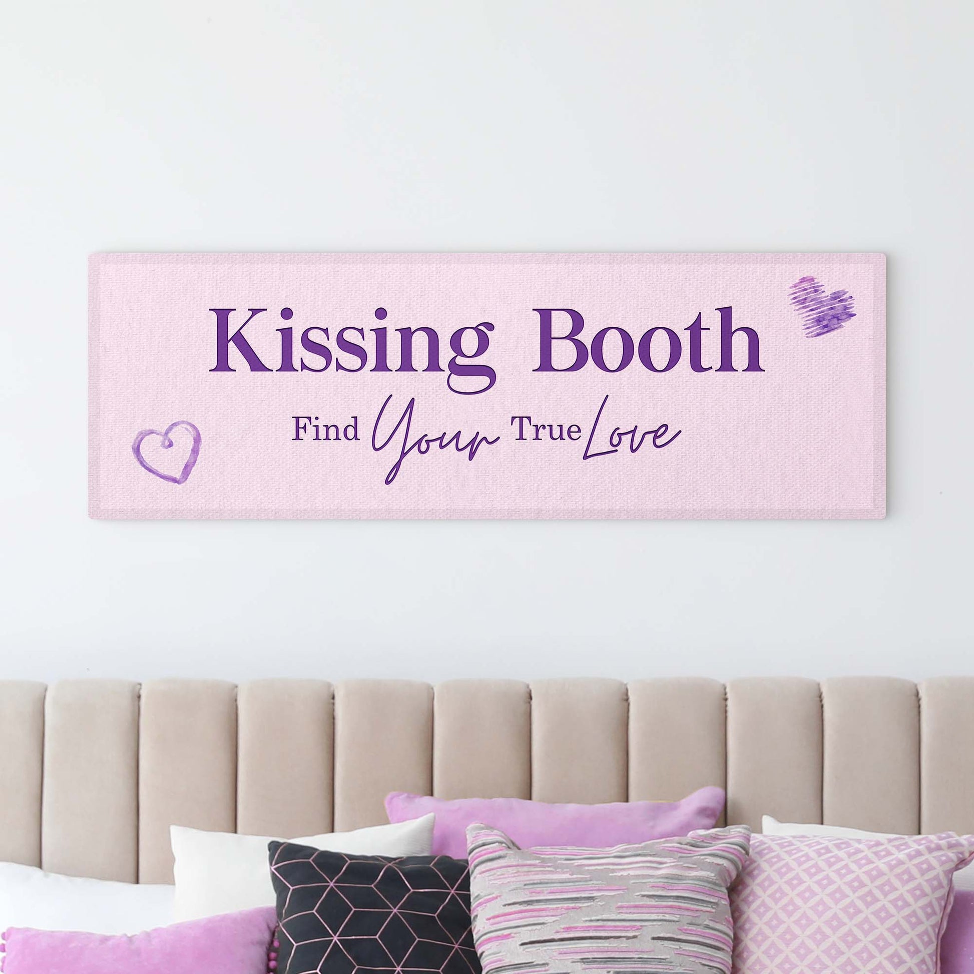 Kissing Booth Find Your True Love Sign Style 1 - Image by Tailored Canvases