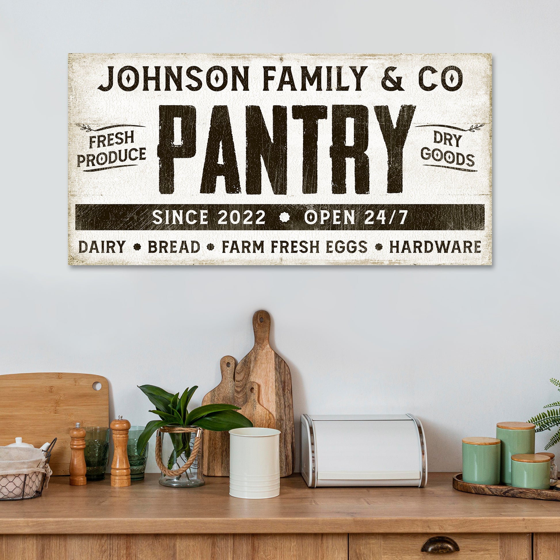 Fresh Produce Dry Goods Pantry Sign Style 1 - Image by Tailored Canvases