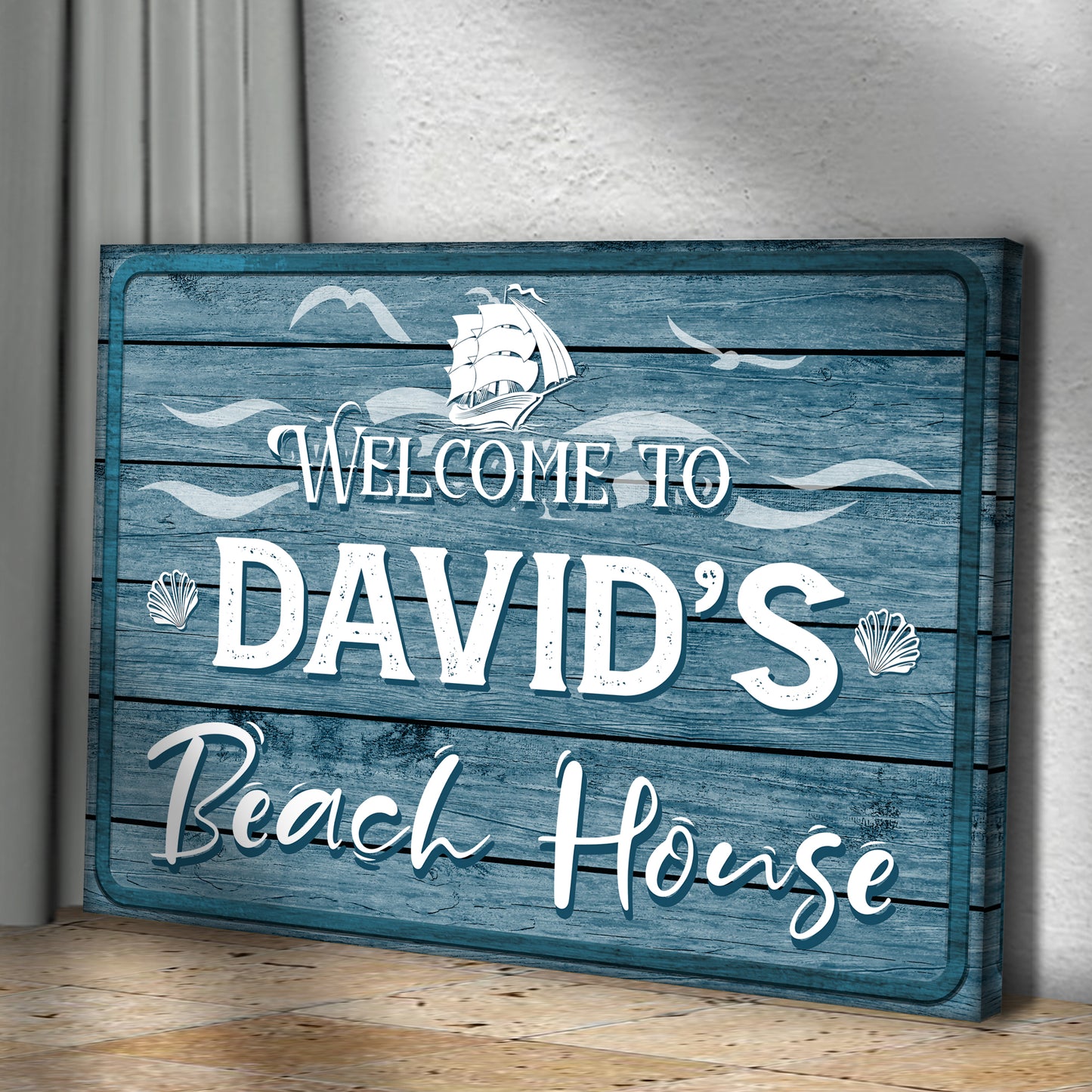 Beach House Welcome Sign Style 2 - Image by Tailored Canvases