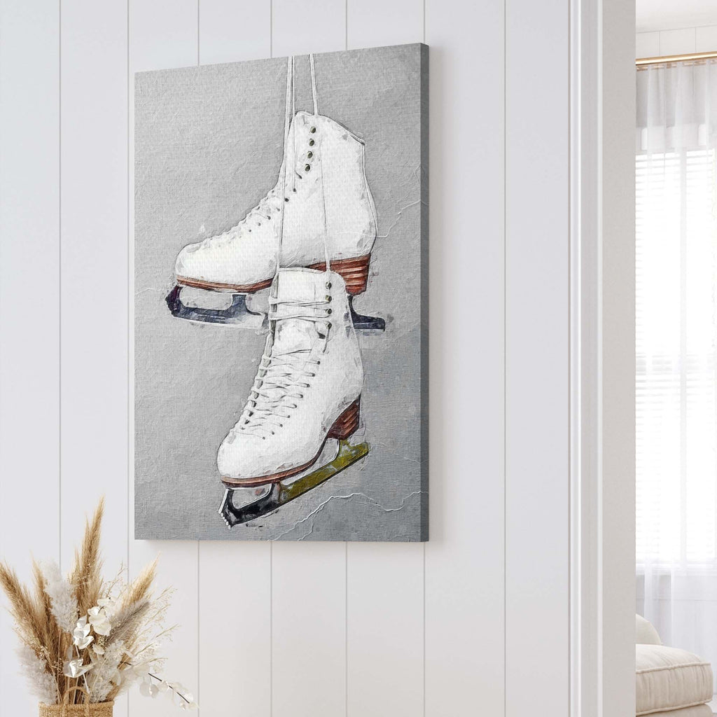 Ice Skating White Skates Canvas Wall Art by Tailored Canvases
