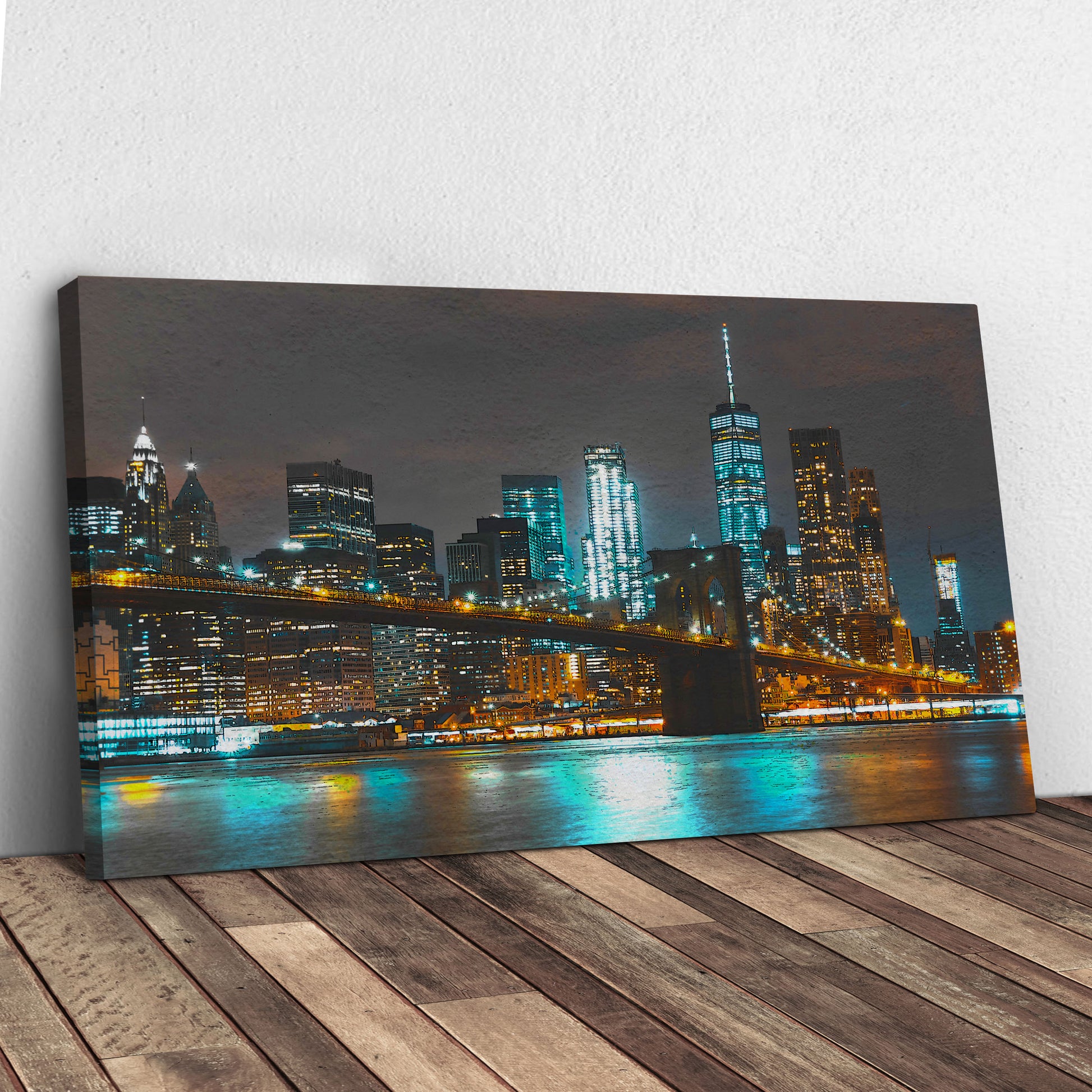 Manhattan Harbor Lights Canvas Wall Art Style 1 - Image by Tailored Canvases