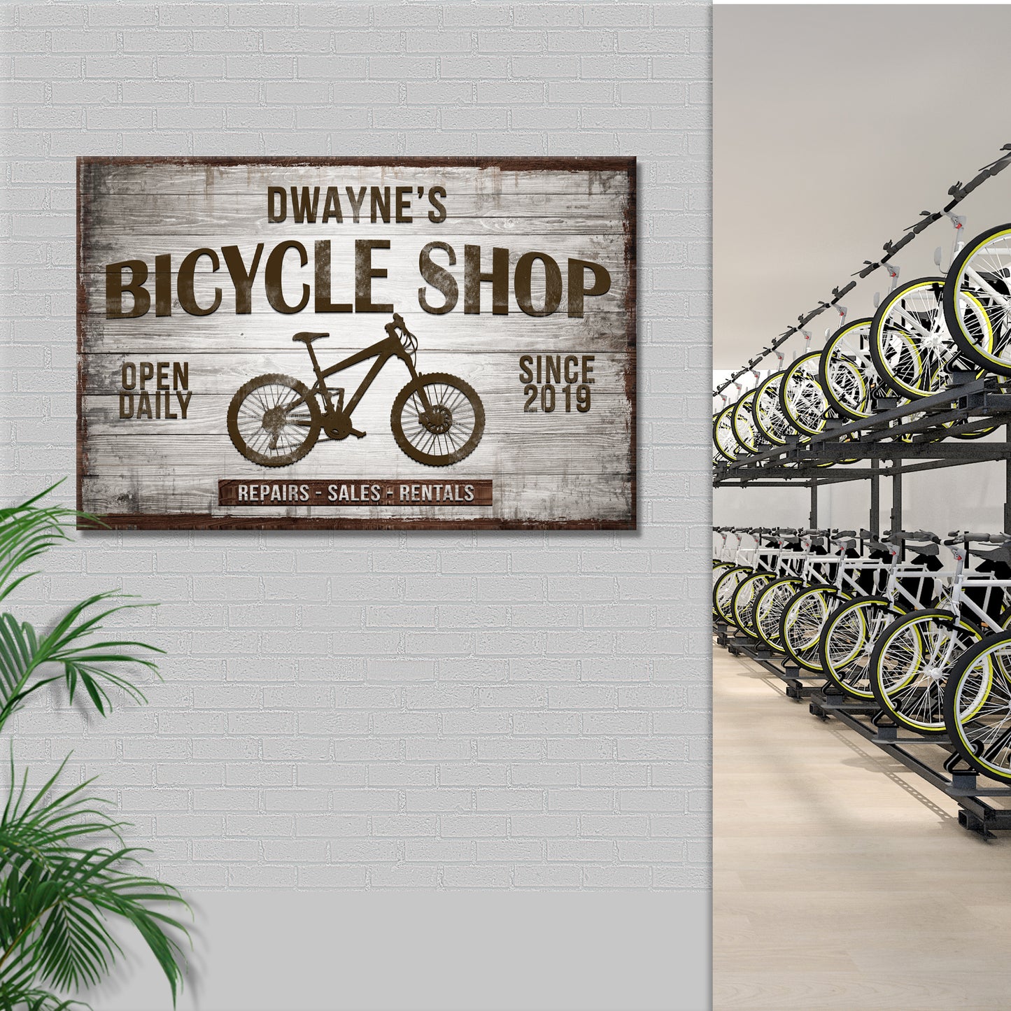 Custom Bike Shop Sign III - Image by Tailored Canvases