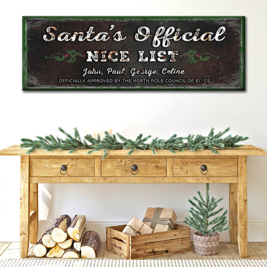 Santa's Official Nice List Sign - Image by Tailored Canvases
