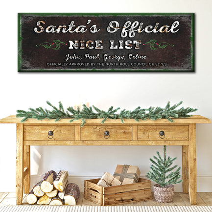 Santa's Official Nice List Sign  - Image by Tailored Canvases