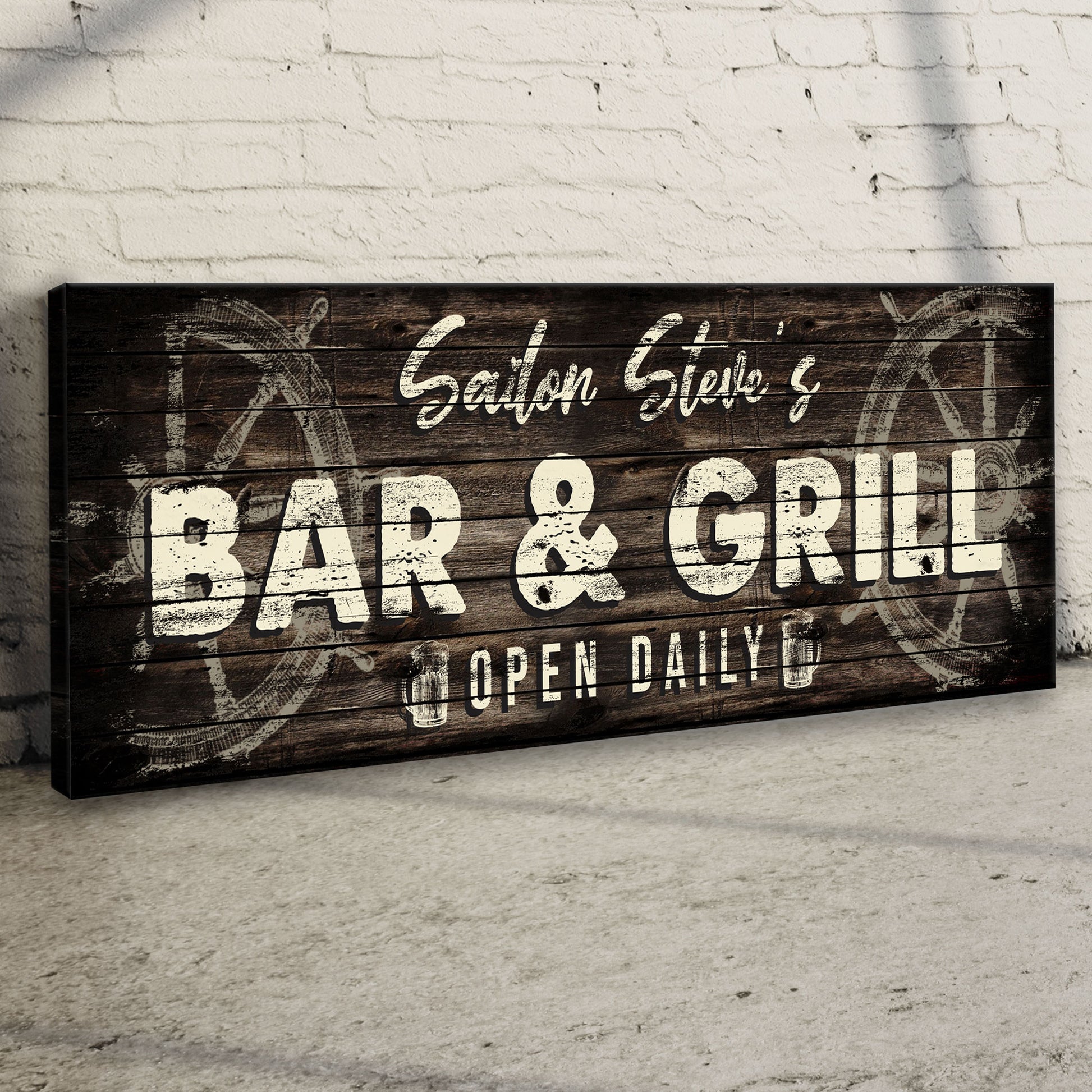 Sailor Bar And Grill Open Daily Sign Style 1 - Image by Tailored Canvases