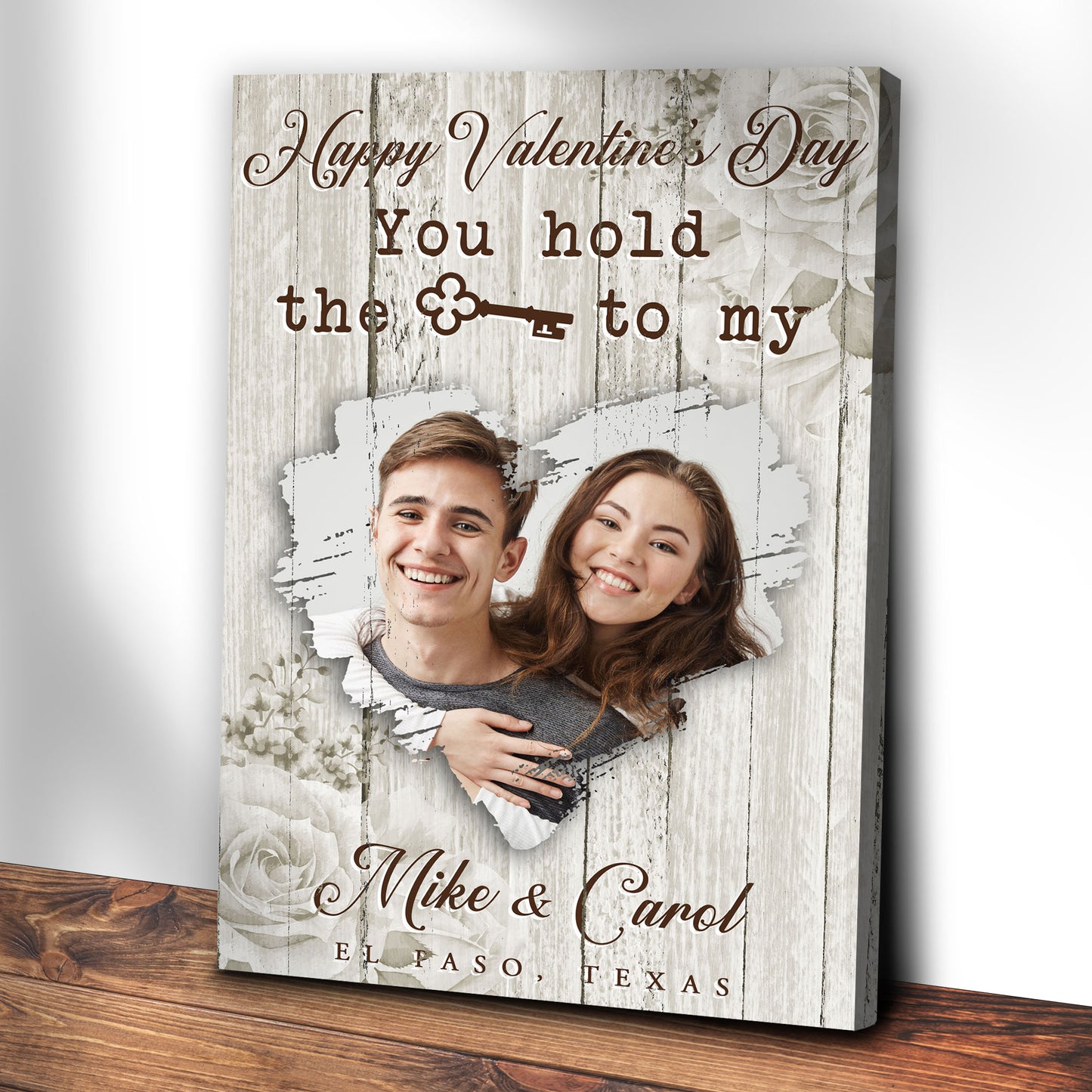 You Hold The Key To My Heart Rustic Sign Style 2 - Image by Tailored Canvases