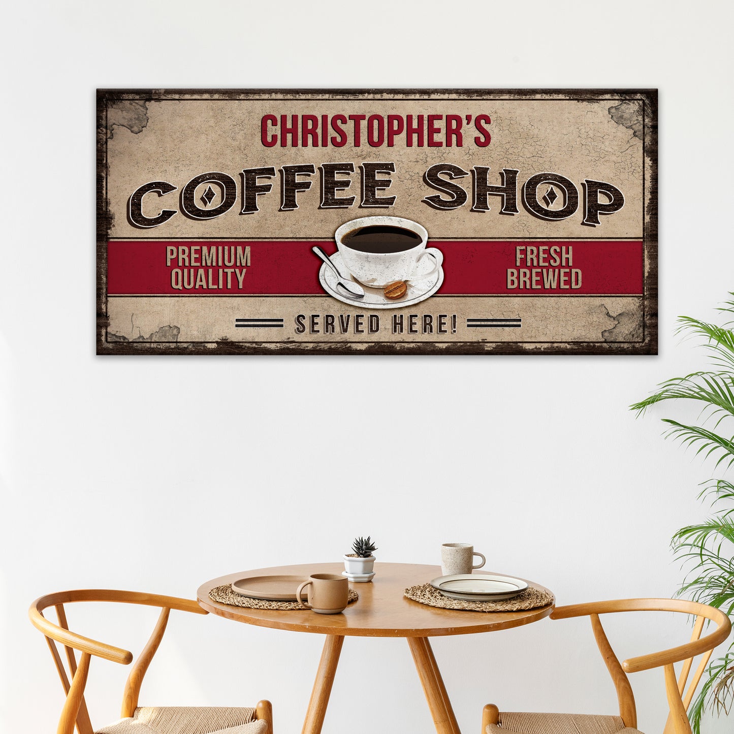 Custom Coffee Shop Sign | Customizable Canvas - Image by Tailored Canvases