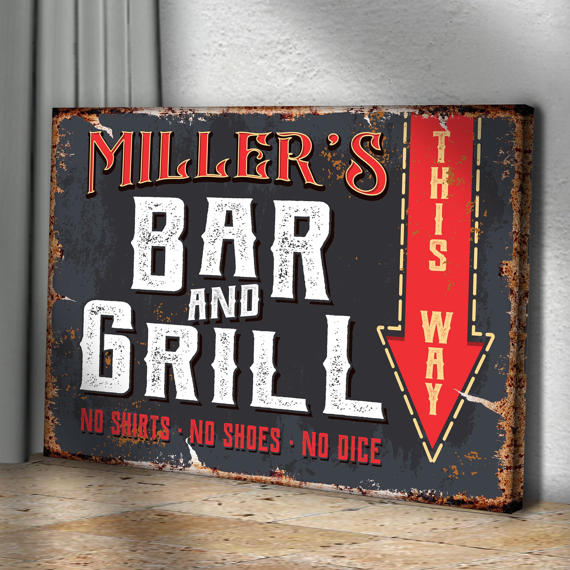 Backyard Bar And Grill Sign IX Style 1 - Image by Tailored Canvases