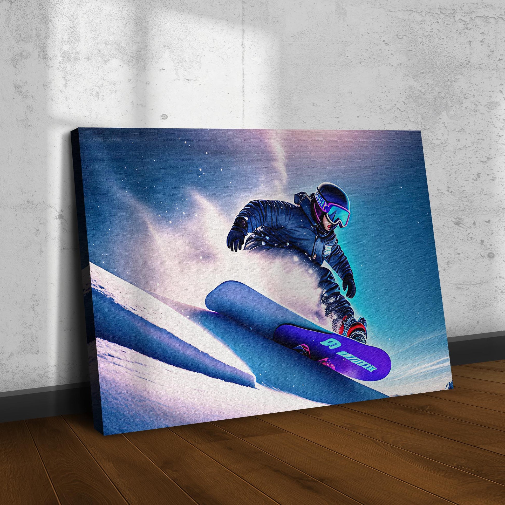 Snowboarding Downhill Canvas Wall Art Style 2 - Image by Tailored Canvases