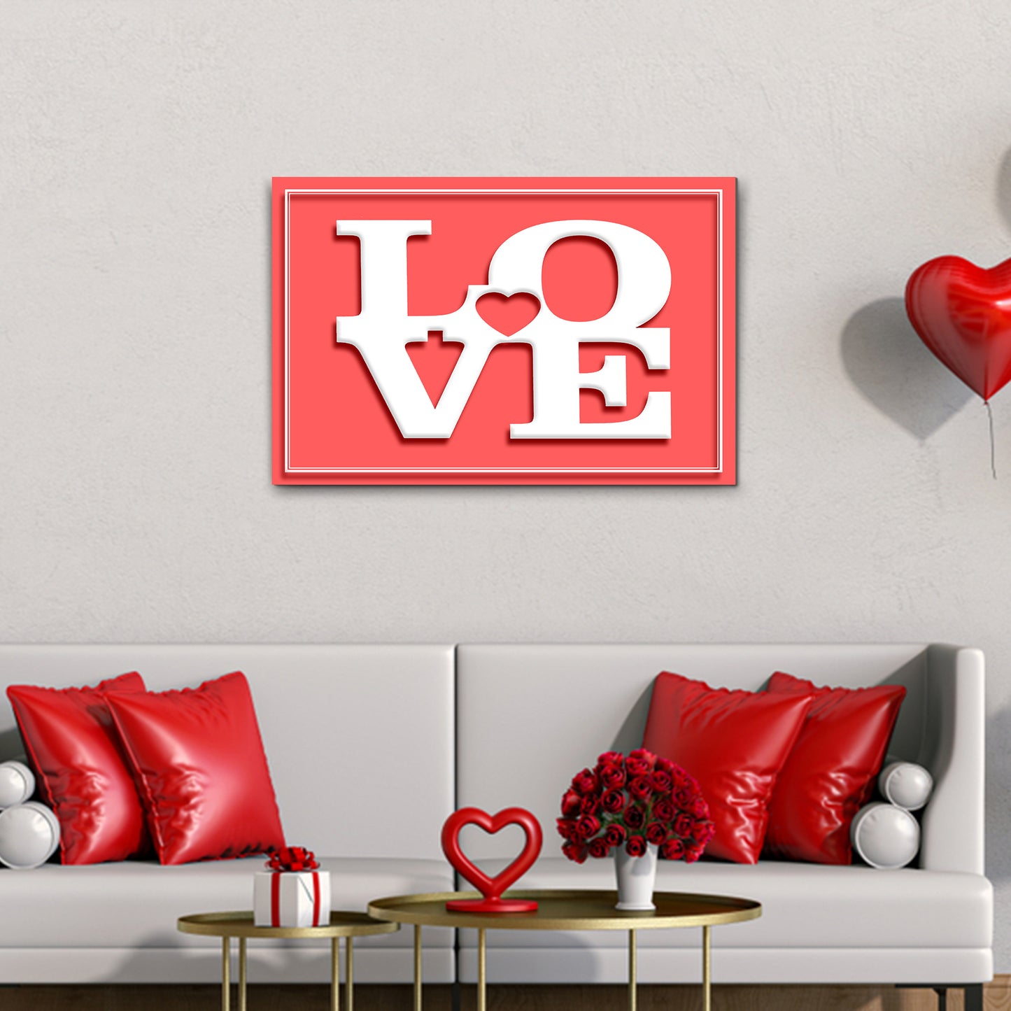 Valentine Love Illustration Sign - Image by Tailored Canvases