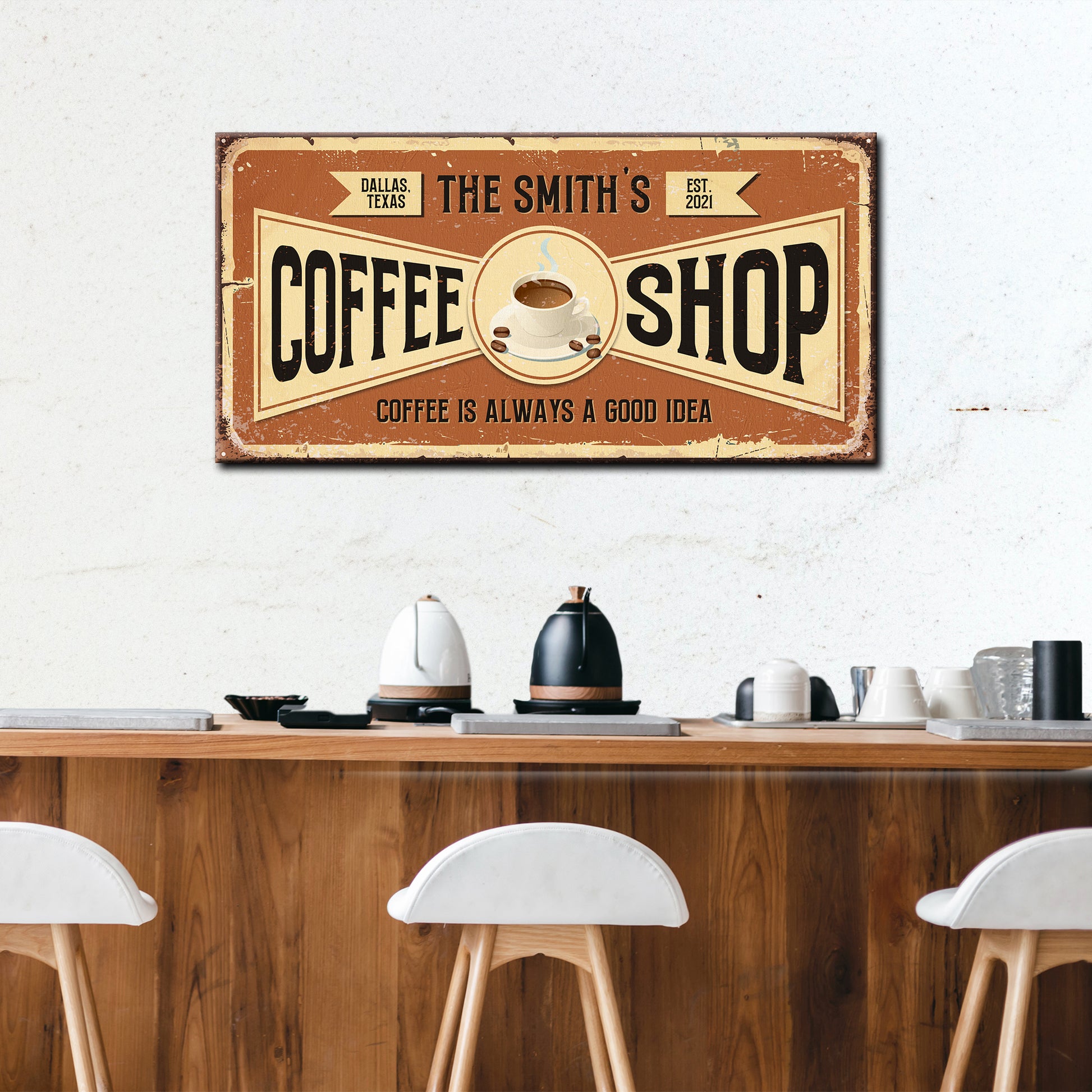 Custom Coffee Shop Sign IV | Customizable Canvas - Image by Tailored Canvases