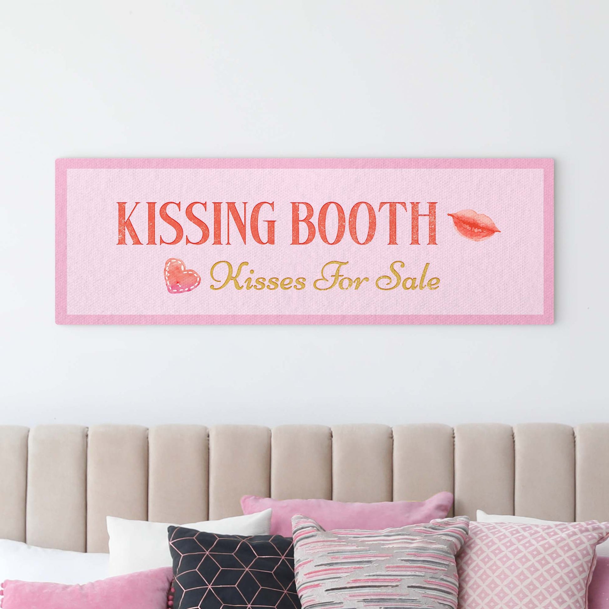 Kissing Booth Kisses For Sale Sign Style 1 - Image by Tailored Canvases