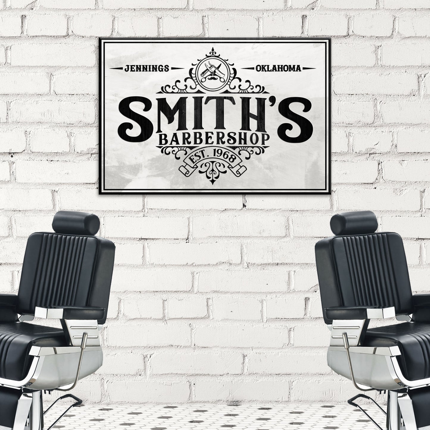 Custom Barbershop Sign IV | Customizable Canvas - Image by Tailored Canvases