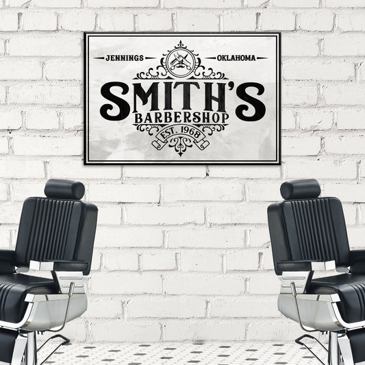 Custom Barbershop Sign IV | Customizable Canvas Style 2 - Image by Tailored Canvases