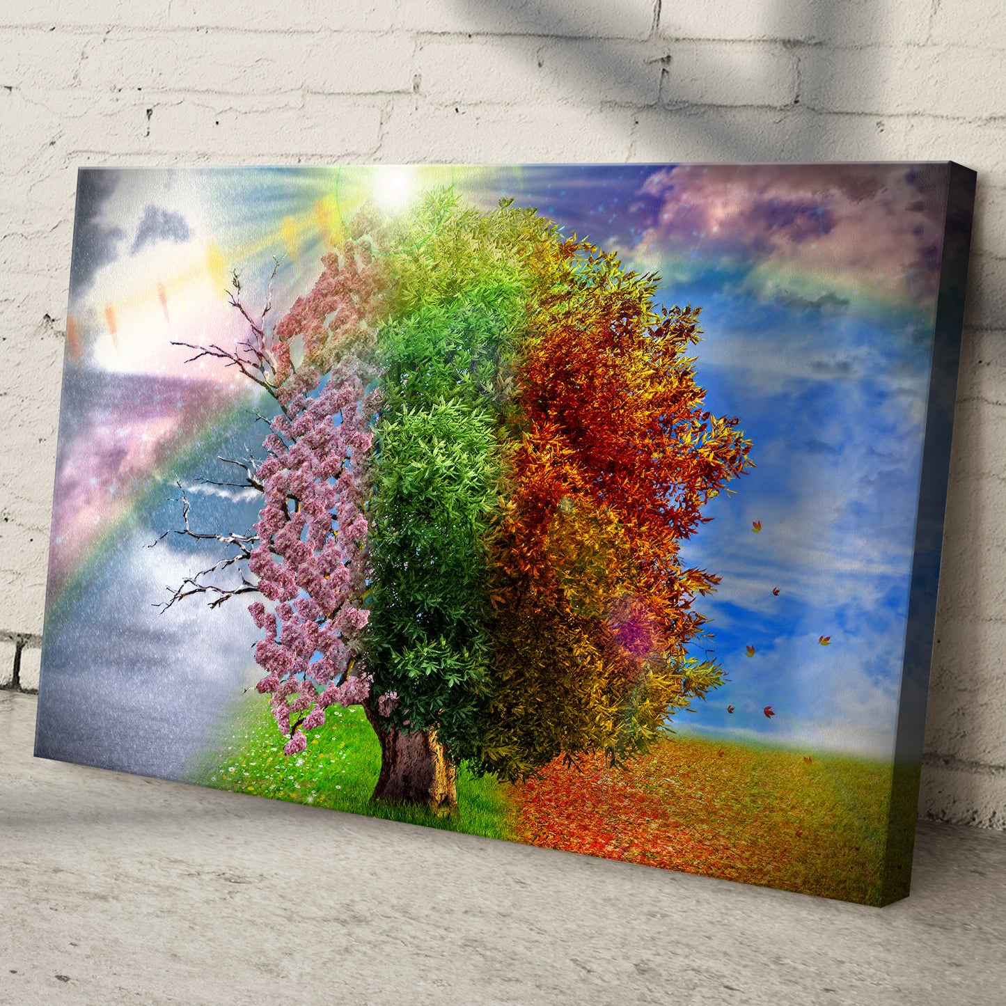 Four Seasons Of A Tree Canvas Wall Art Style 1 - Image by Tailored Canvases