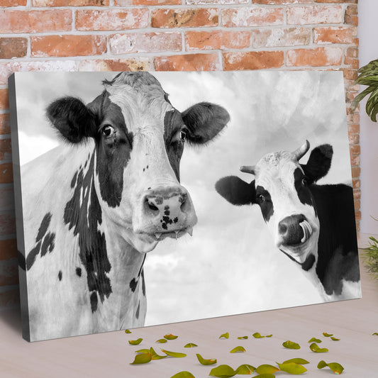 Monochrome Holstein Cows Canvas Wall Art - Image by Tailored Canvases