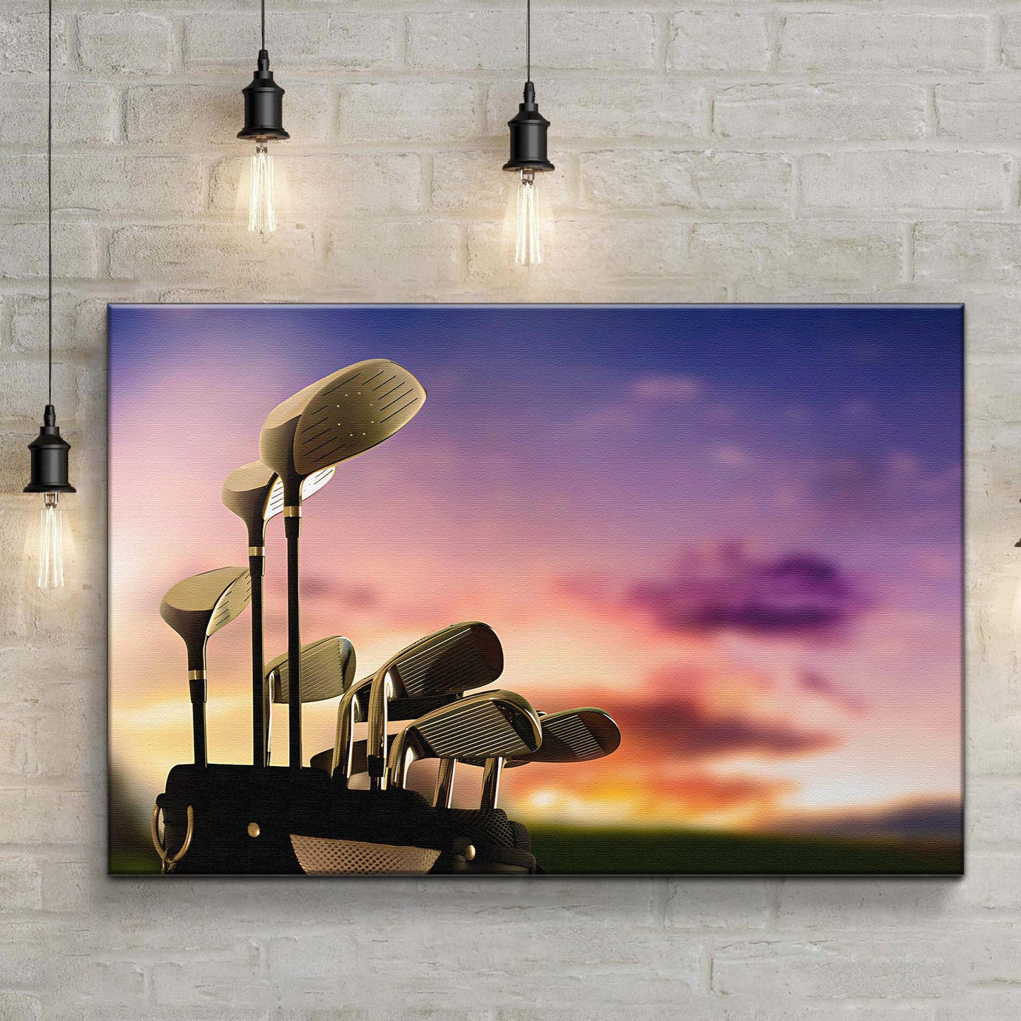 Golf Club Collection Canvas Wall Art Style 2 - Image by Tailored Canvases