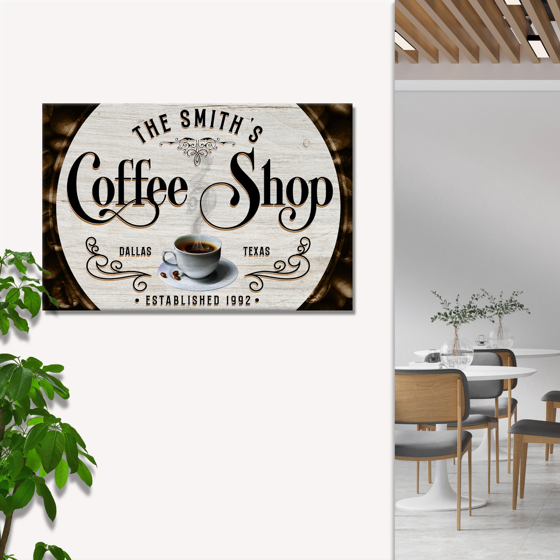 Custom Coffee Shop Sign VI | Customizable Canvas Style 1 - Image by Tailored Canvases