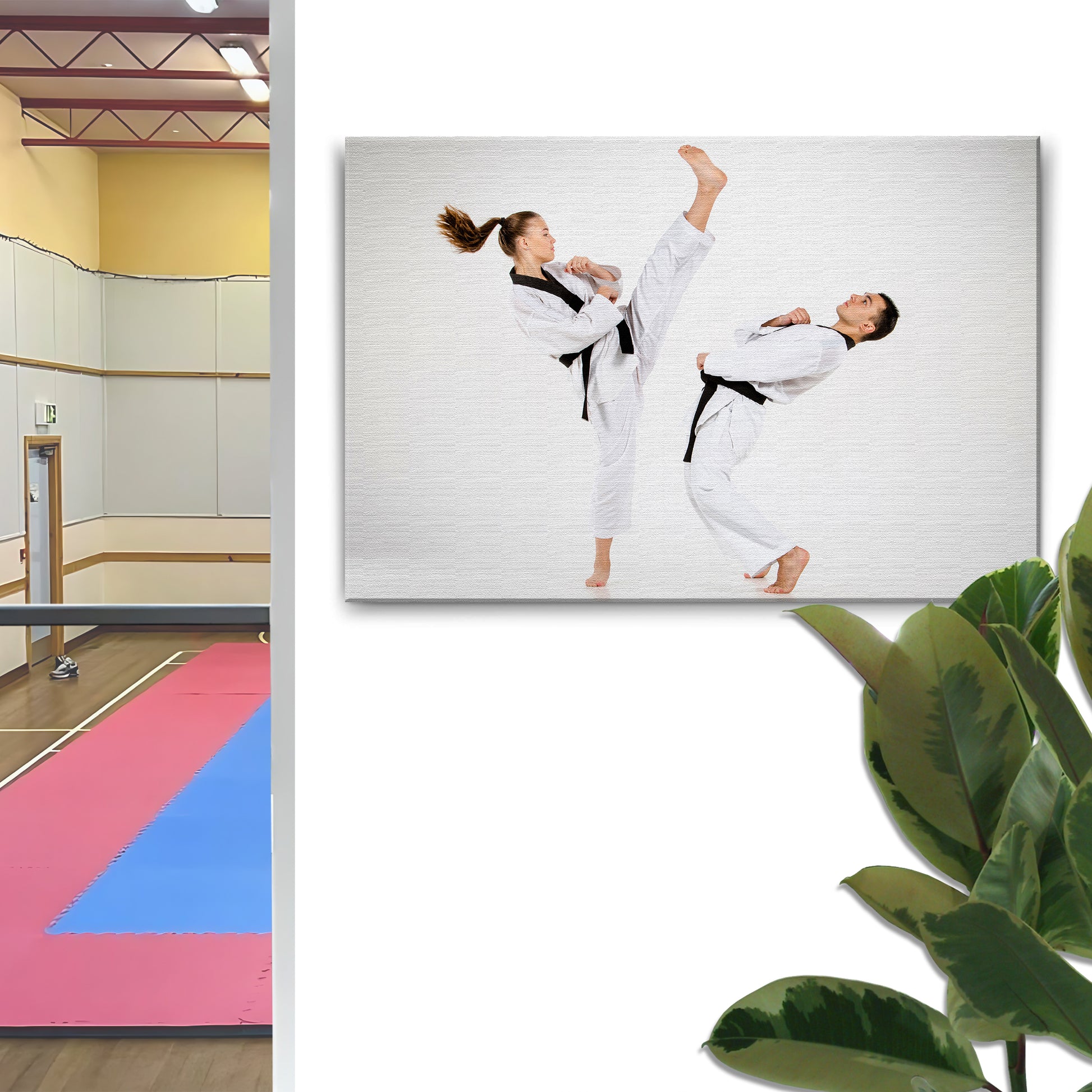 Taekwondo Kick Canvas Wall Art Style 1 - Image by Tailored Canvases