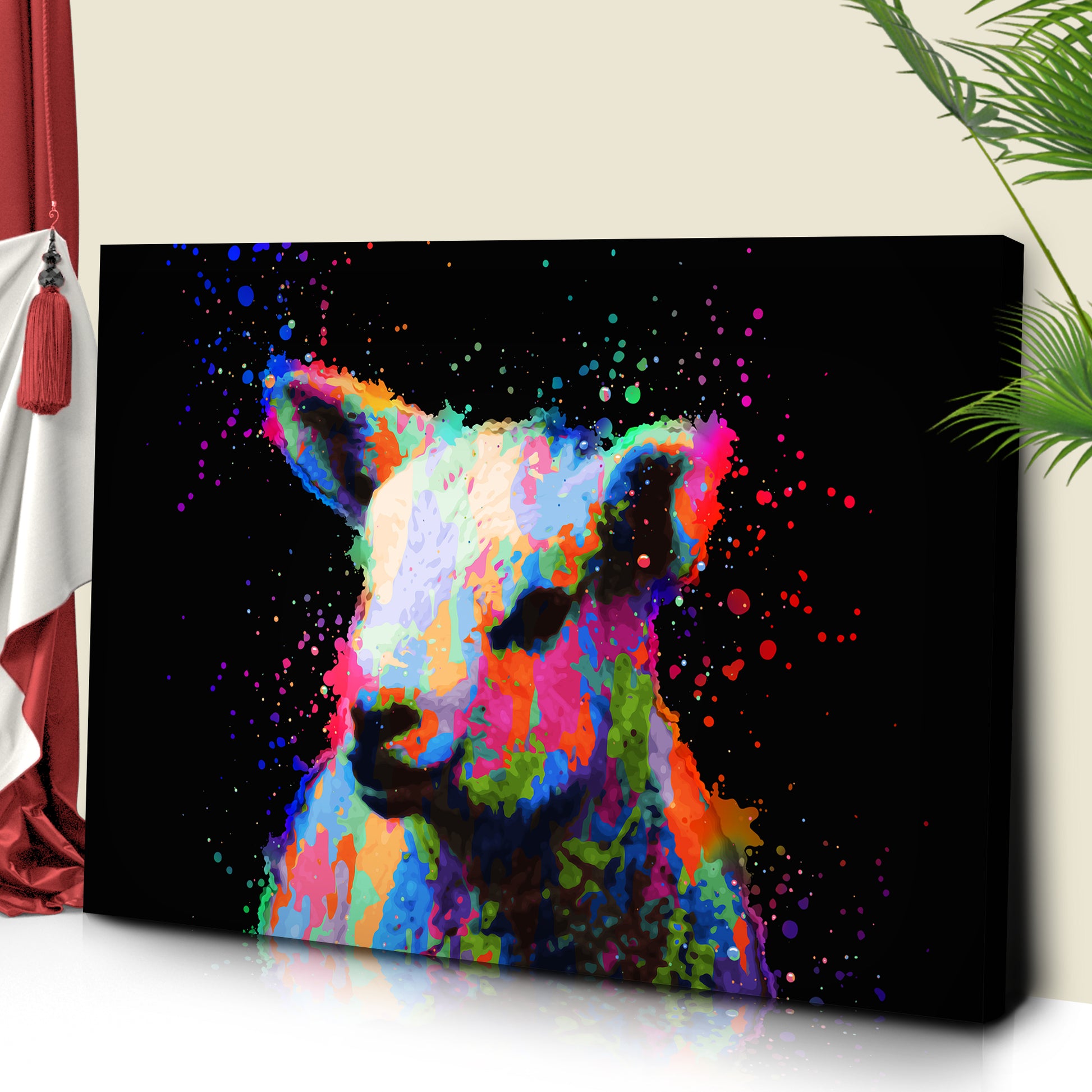 Colorful Sheep Canvas Wall Art Style 1 - Image by Tailored Canvases