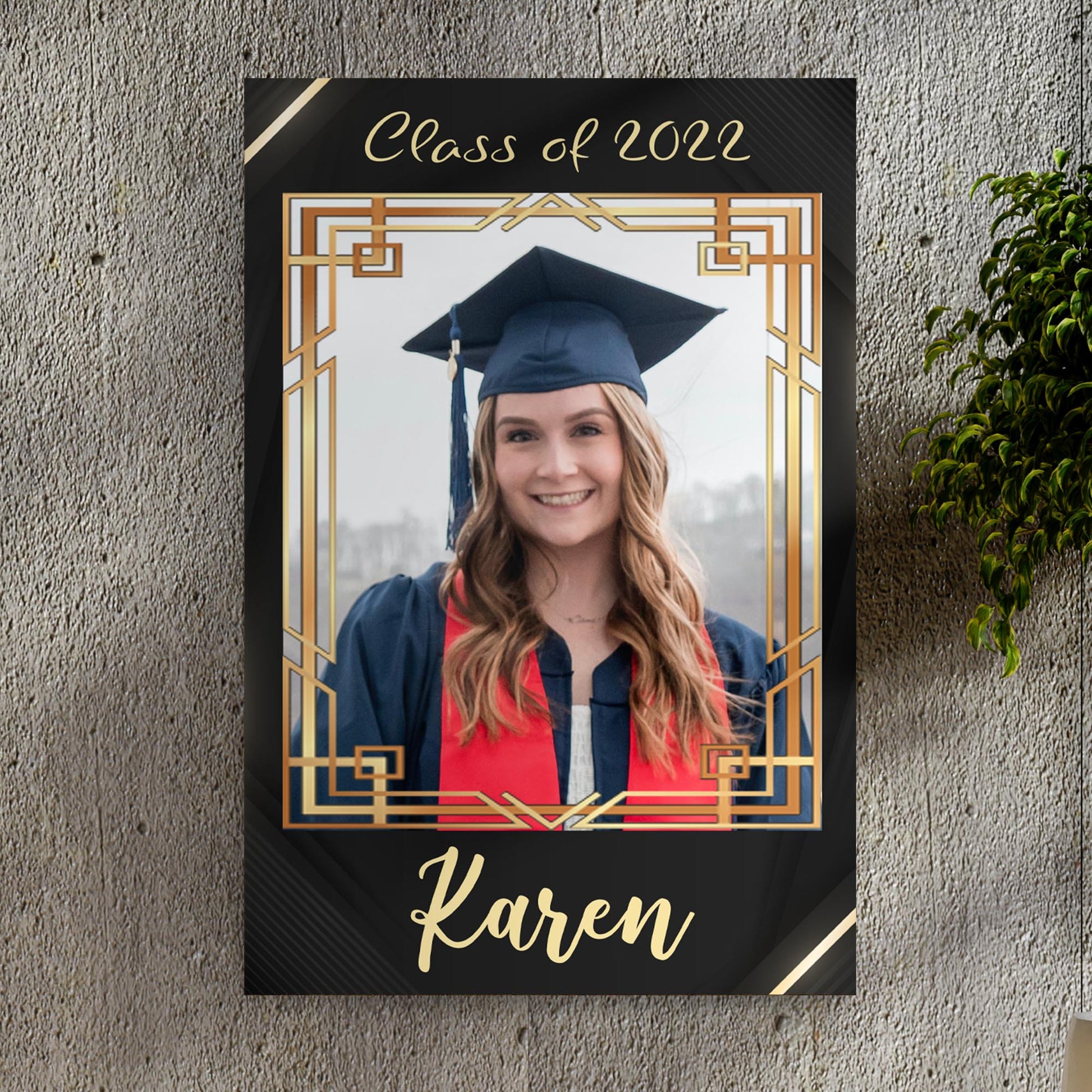 Graduation Gift Portrait Sign II | Customizable Canvas Style 1 - Image by Tailored Canvases