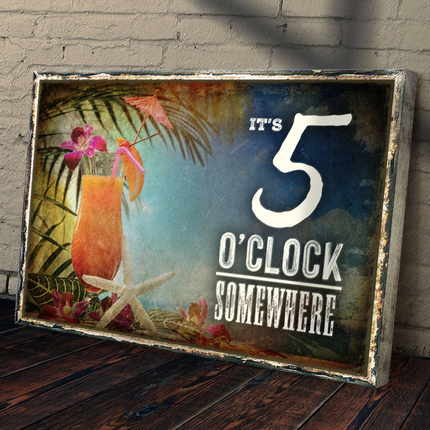 It's 5 O'Clock Somewhere Sign Style 1 - Image by Tailored Canvases
