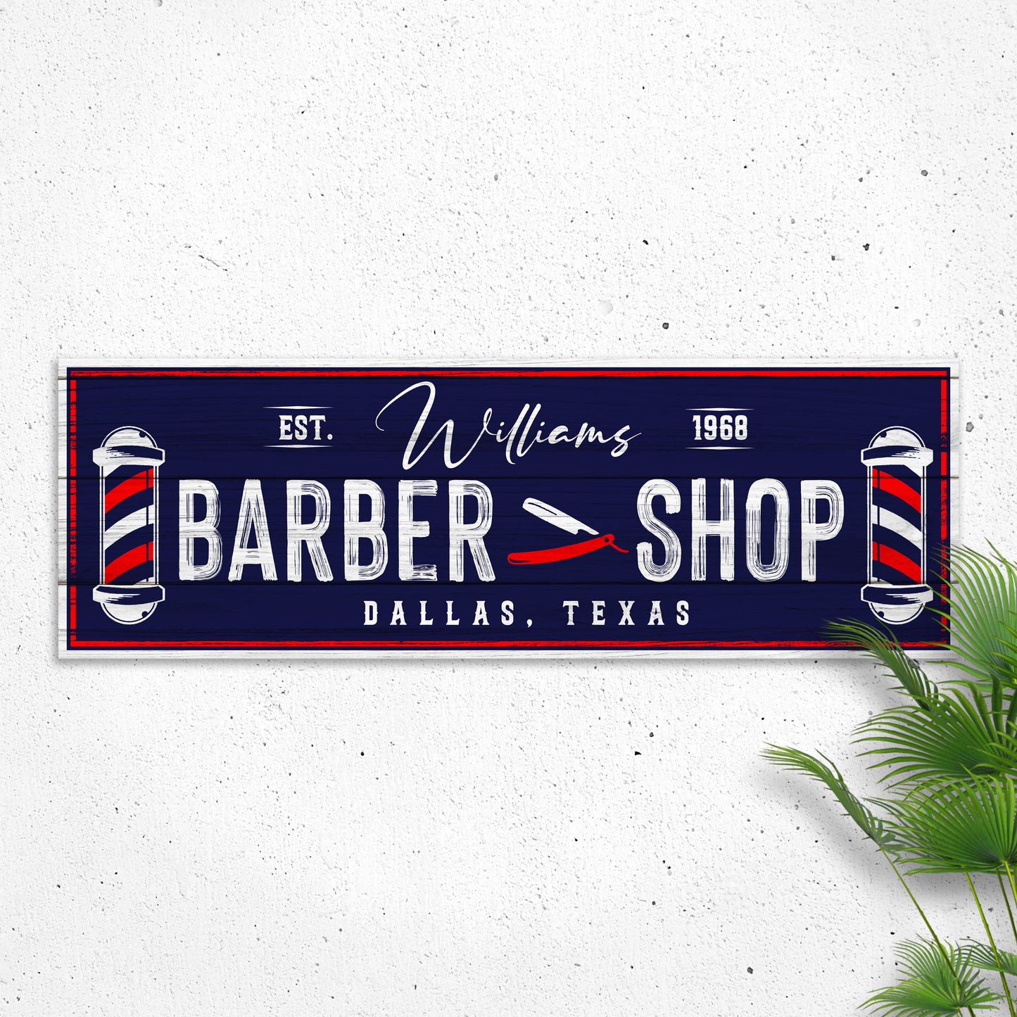 Custom Barbershop Sign III | Customizable Canvas Style 1 - Image by Tailored Canvases