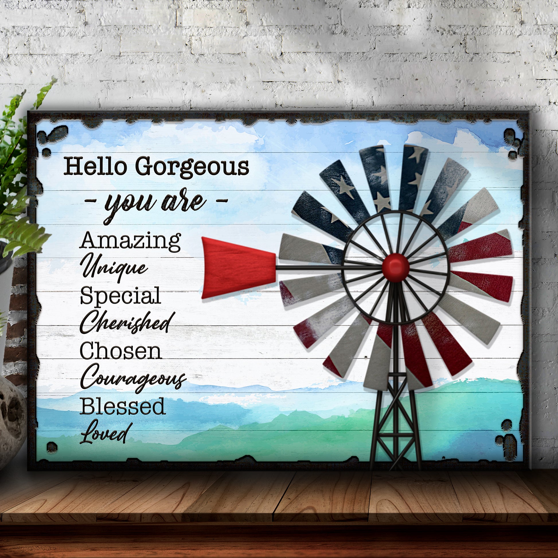 Hello Gorgeous Sign Style 1 - Image by Tailored Canvases