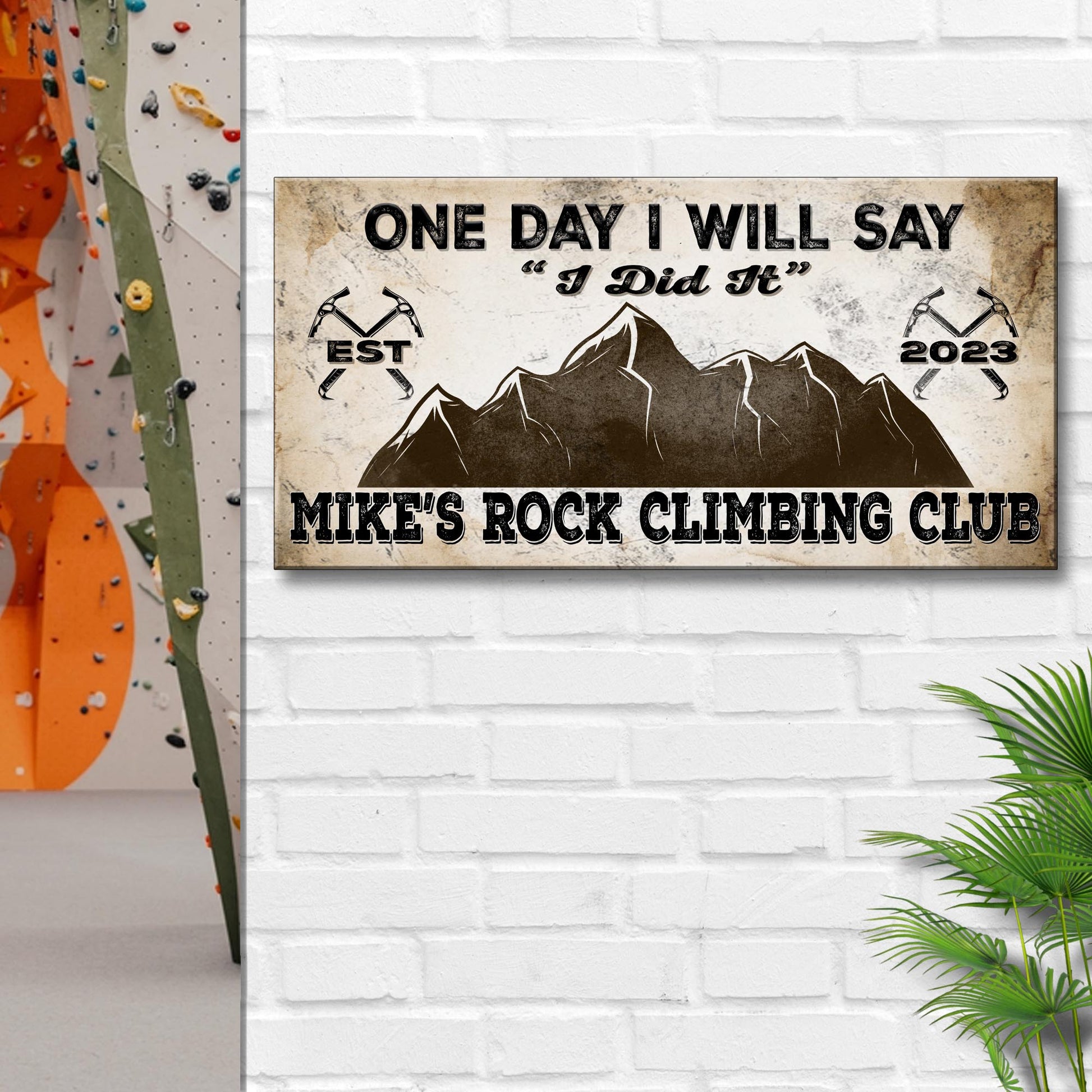 Rock Climbing Club Sign II | Customizable Canvas Style 1 - Image by Tailored Canvases