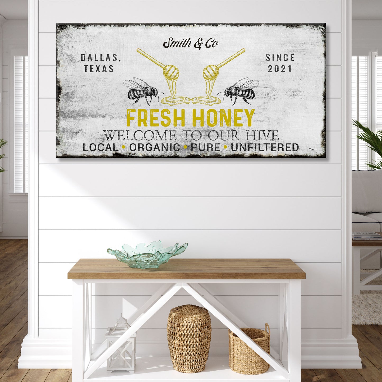 Family's Fresh Honey Sign Style 2 - Image by Tailored Canvases