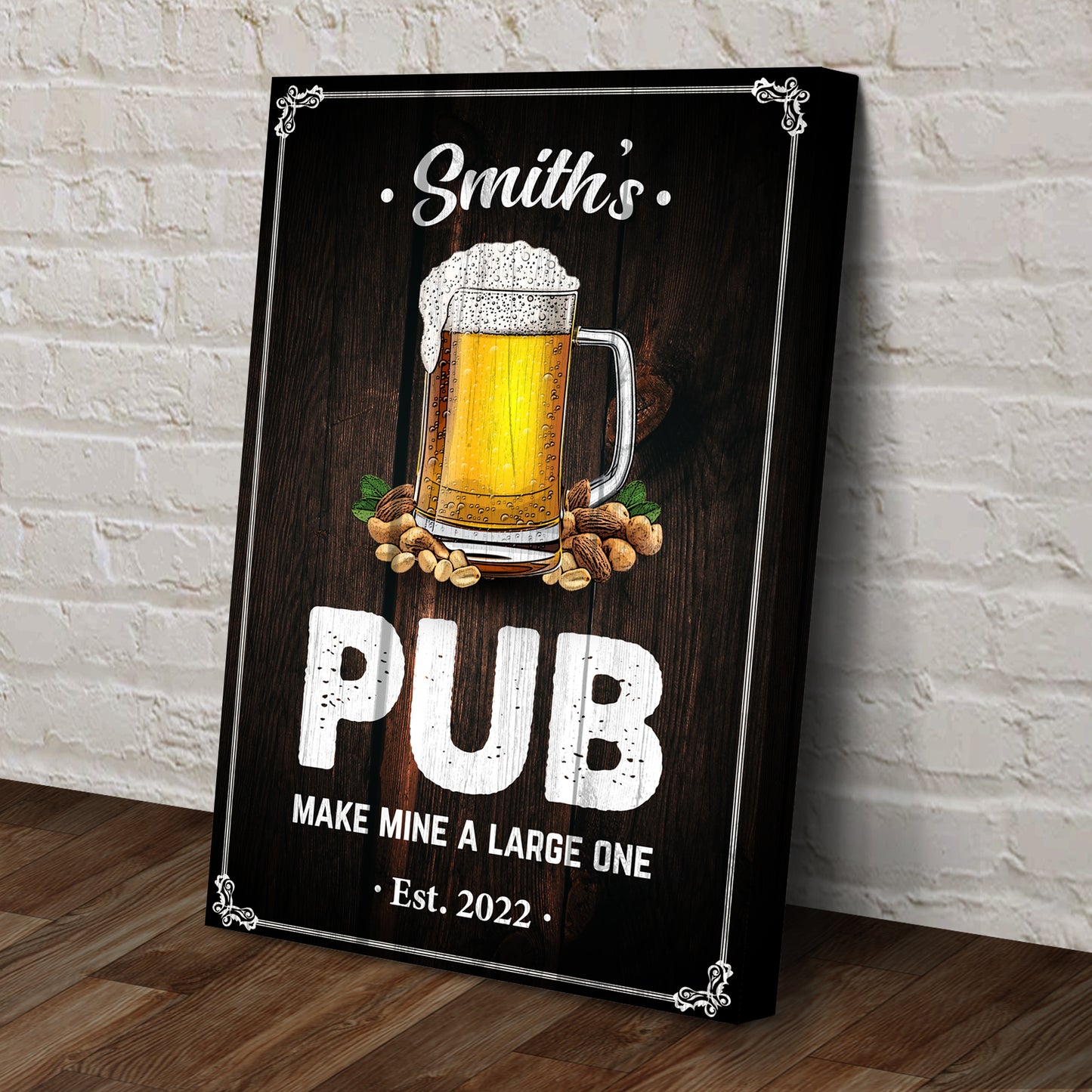 Make Mine A Large One Pub Sign Style 2 - Image by Tailored Canvases