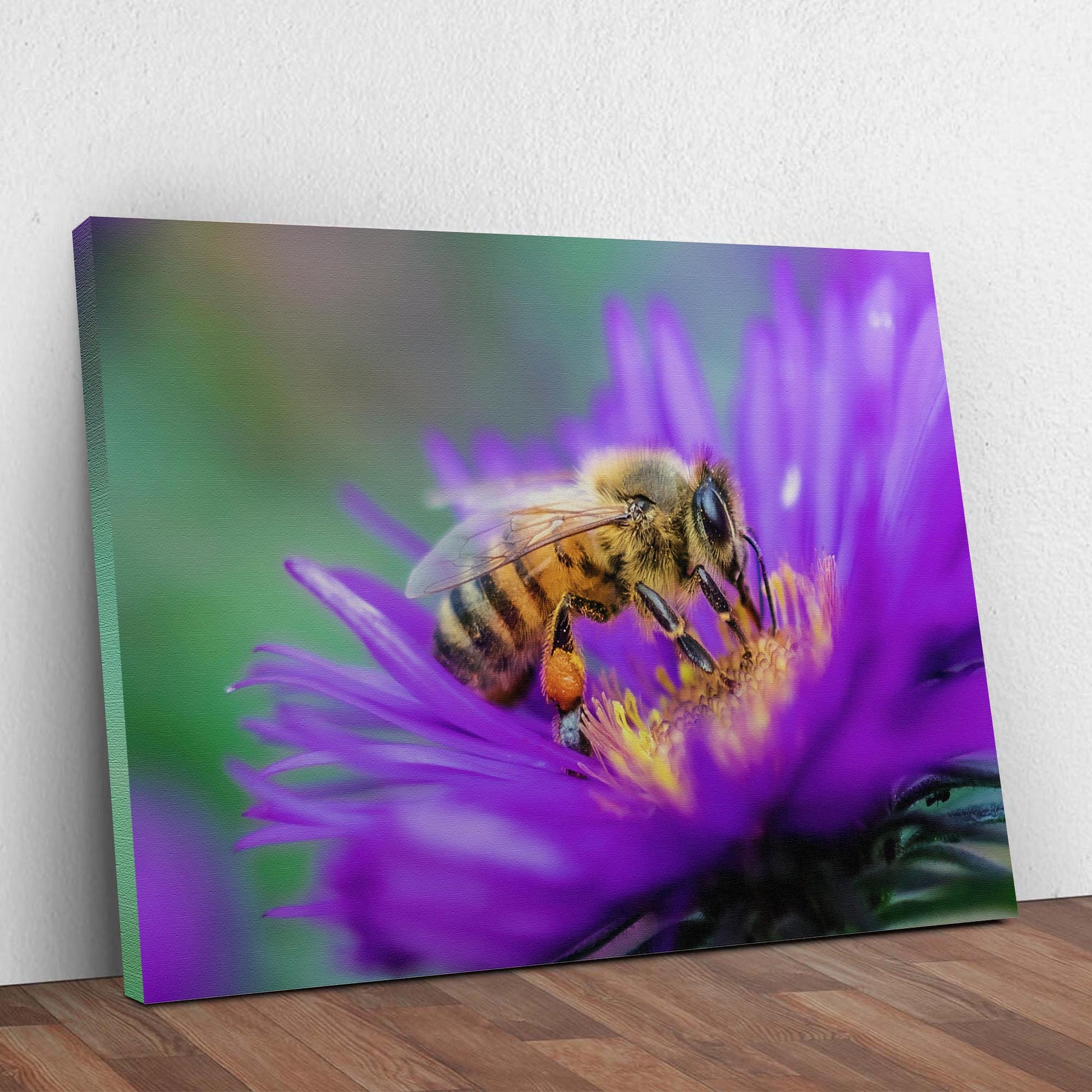 Honey Bee Up Close Canvas Wall Art Style 1 - Image by Tailored Canvases