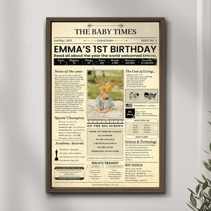 The Baby Times Sign Style 1 - Image by Tailored Canvases