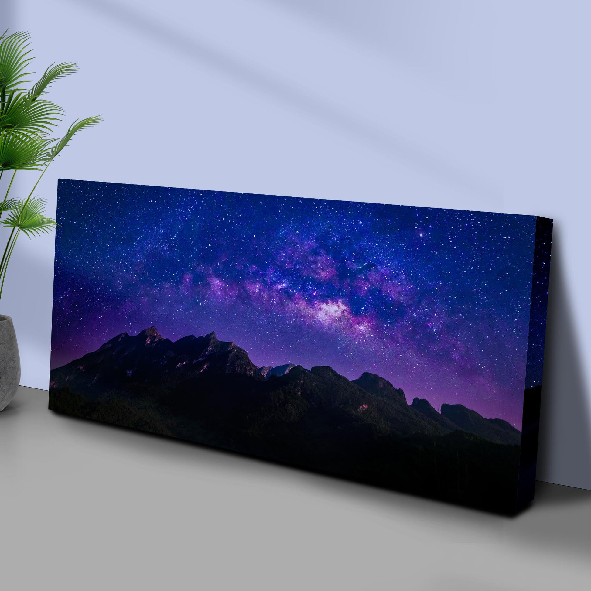Milky Way Mountain Canvas Wall Art Style 1 - Image by Tailored Canvases