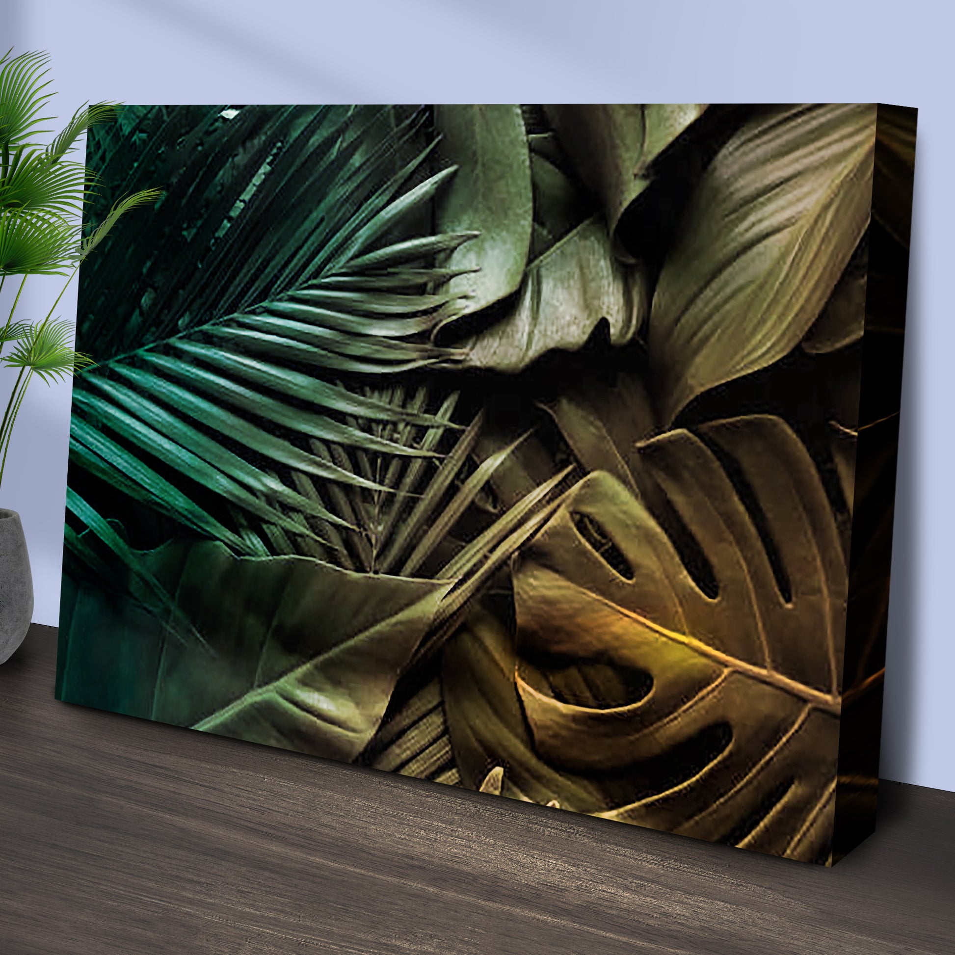 Tropical Monster Leaves Canvas Wall Art Style 1 - Image by Tailored Canvases