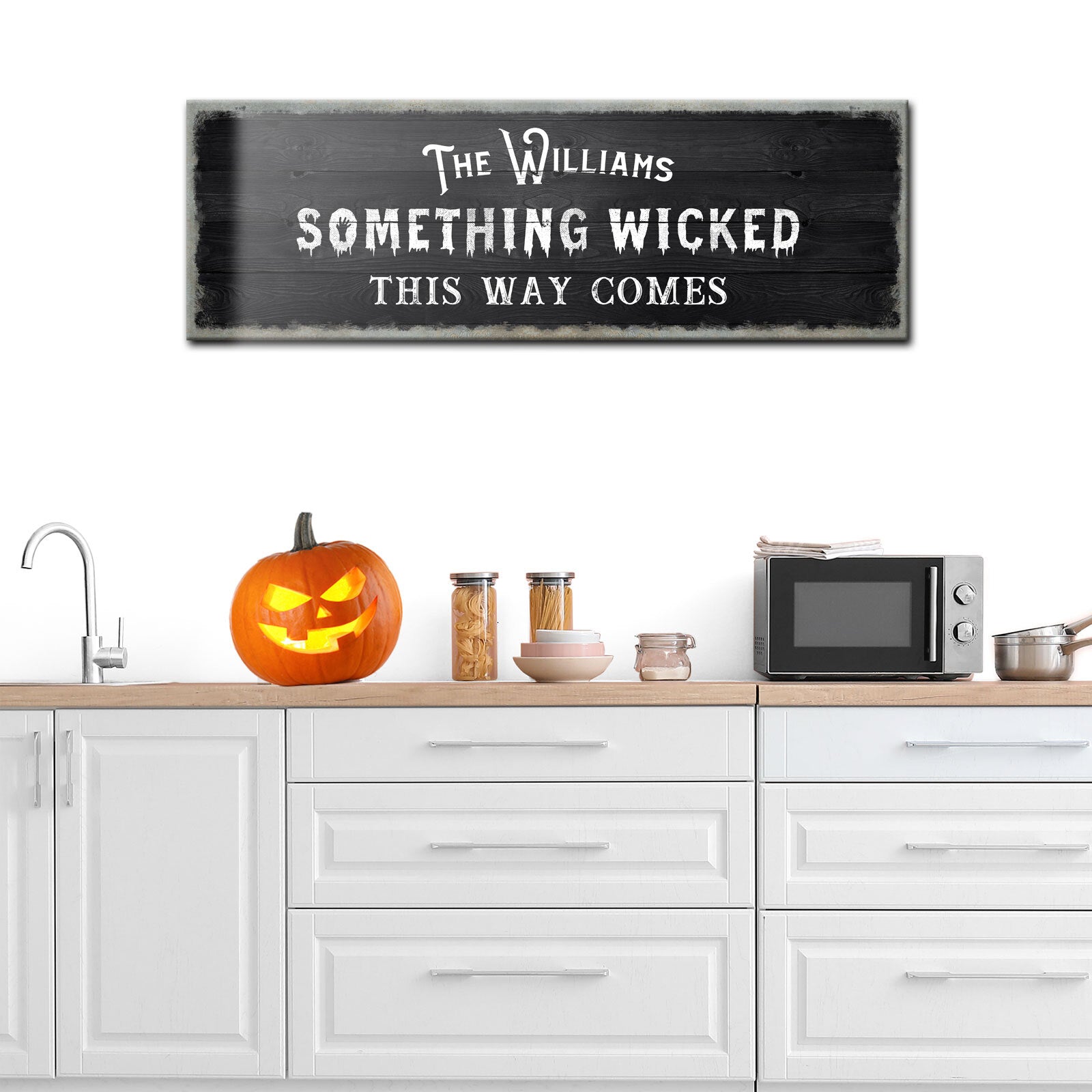 Something Wicked This Way Comes Sign Style 1 - Image by Tailored Canvases