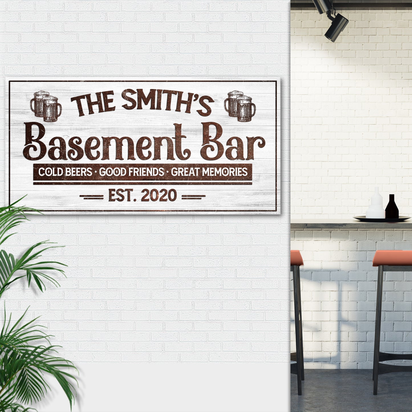 Family Basement Bar Sign Style 1 - Image by Tailored Canvases